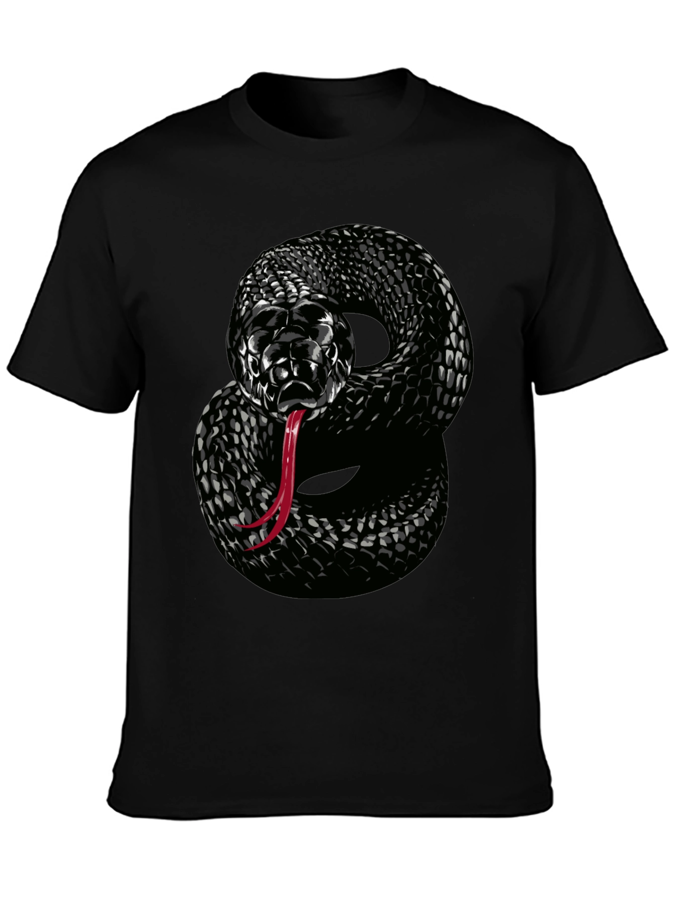 Black Snake Graphic T-Shirt - Mens Cool Design Tee