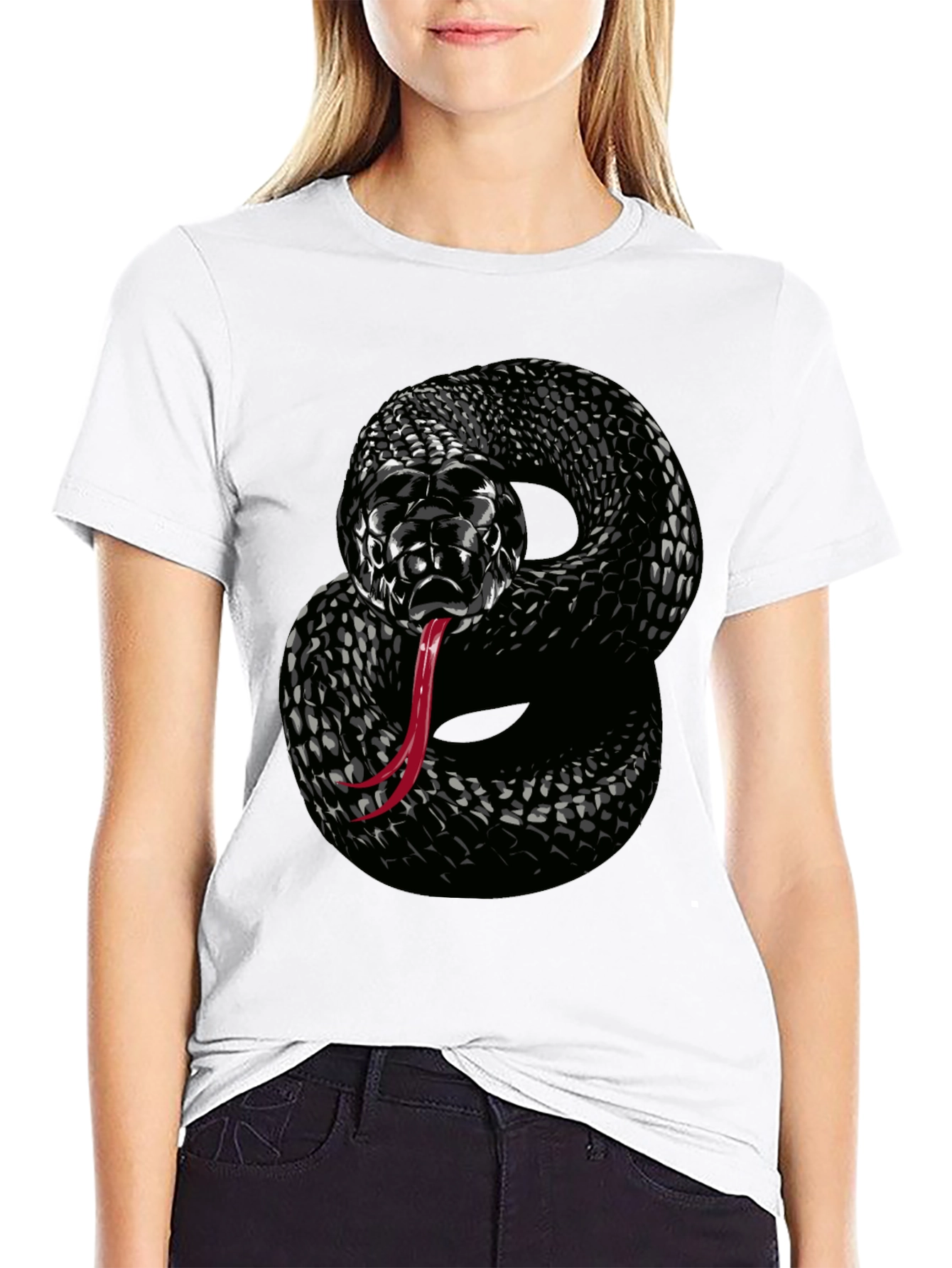 Black Snake Graphic T-Shirt - Mens Cool Design Tee