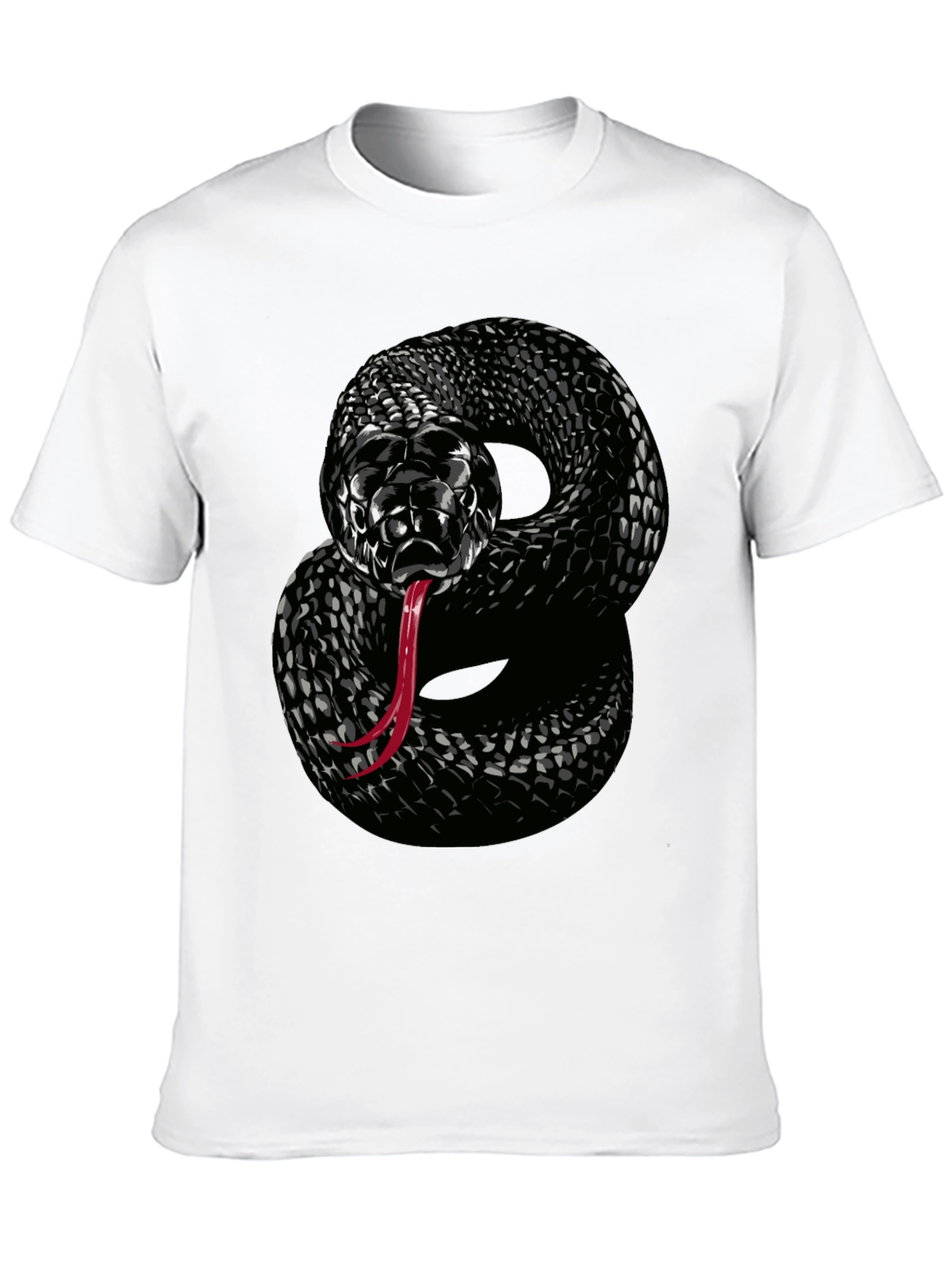 Black Snake Graphic T-Shirt - Mens Cool Design Tee