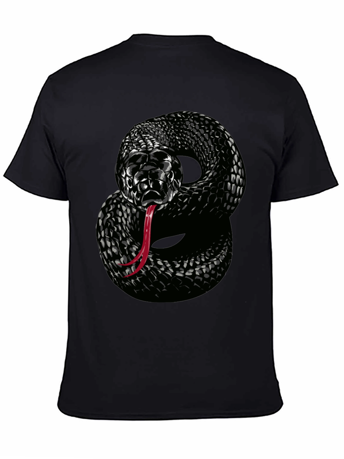 Black Snake Graphic T-Shirt - Mens Cool Design Tee