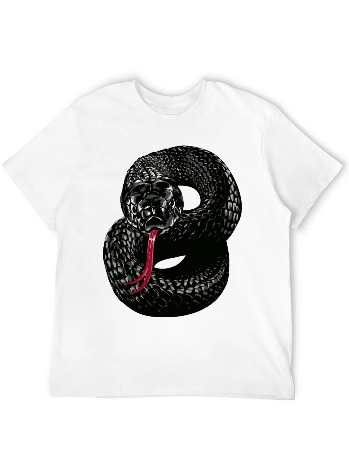 Black Snake Graphic T-Shirt - Mens Cool Design Tee