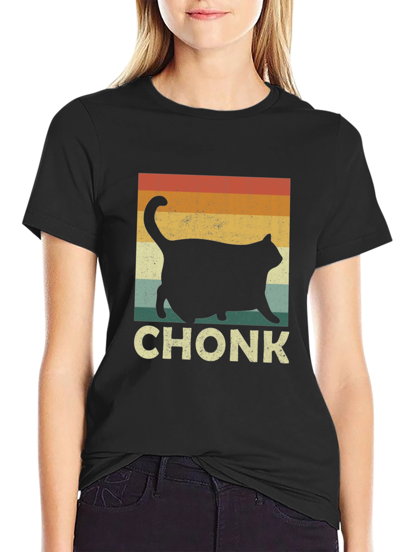 Chonk Cat Retro T-Shirt - Unisex Novelty Tee