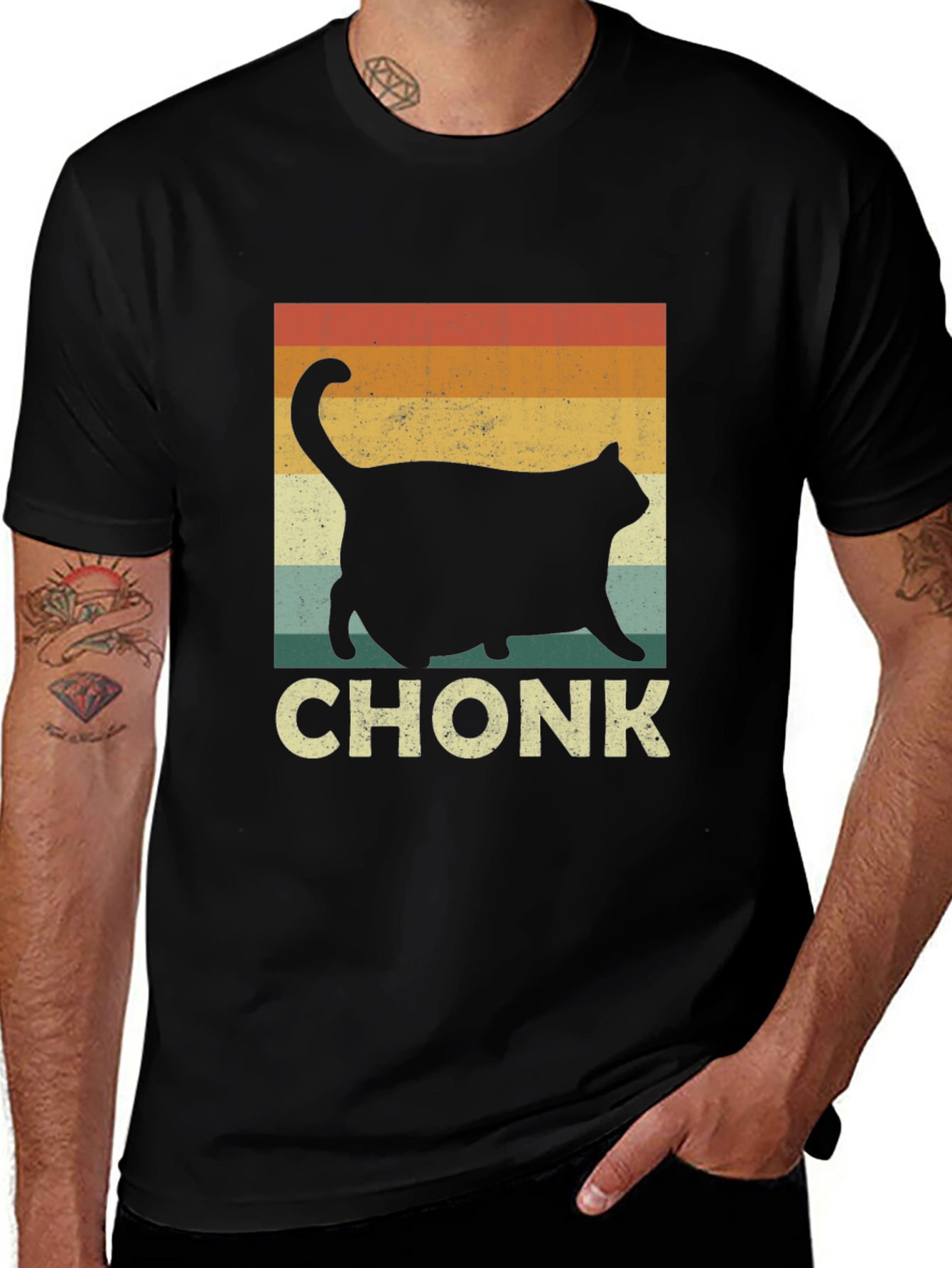 Chonk Cat Retro T-Shirt - Unisex Novelty Tee
