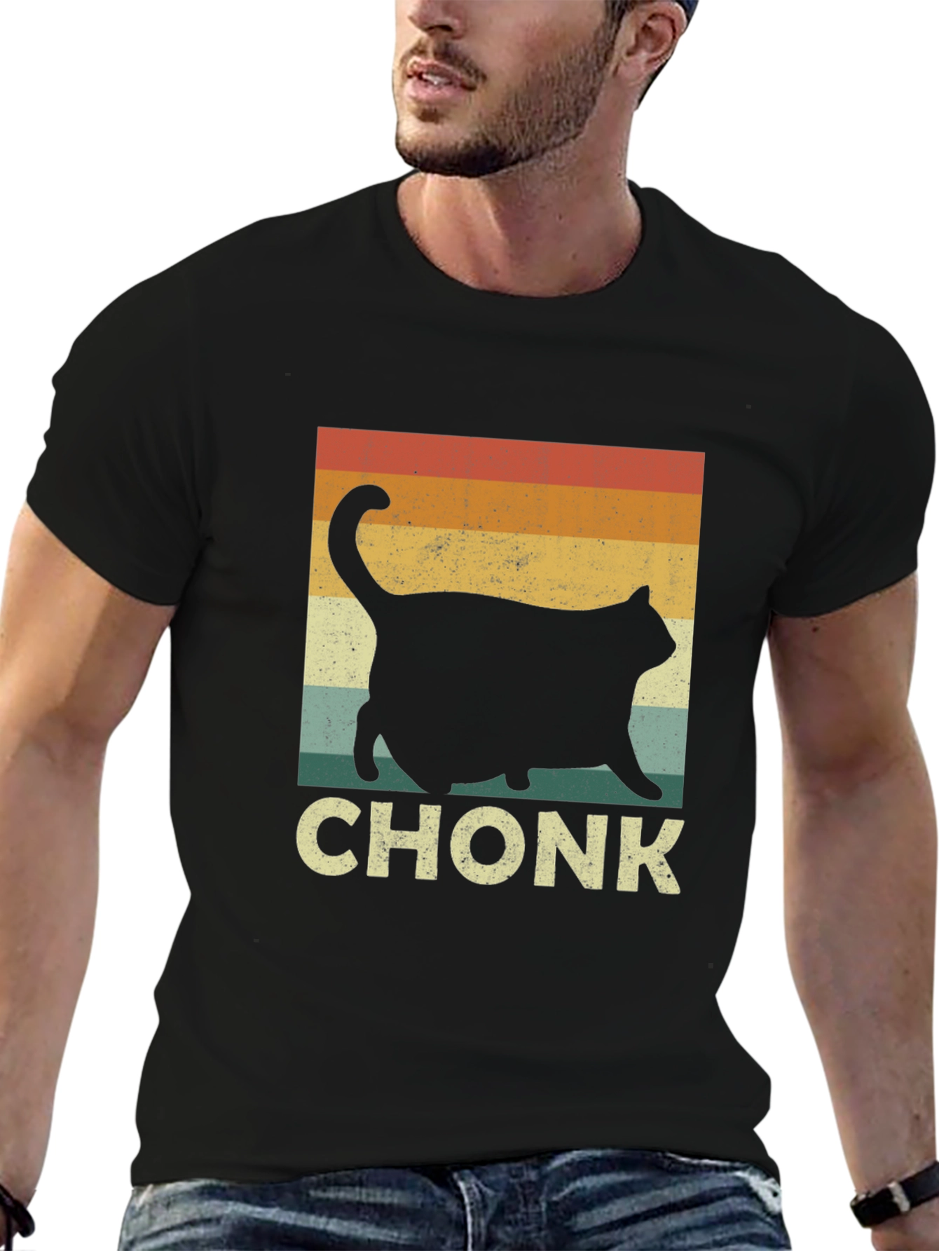 Chonk Cat Retro T-Shirt - Unisex Novelty Tee