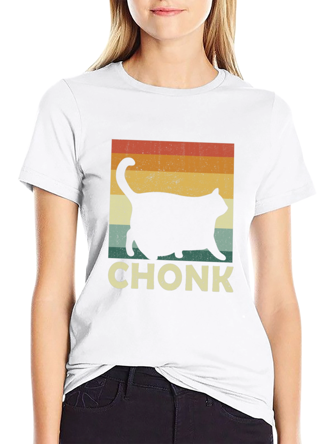 Chonk Cat Retro T-Shirt - Unisex Novelty Tee