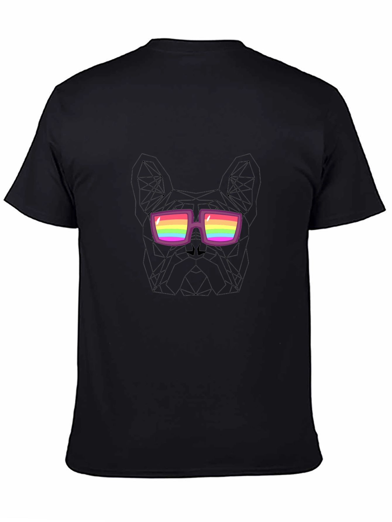 Cool Dog Tee - Geometric Rainbow Glasses