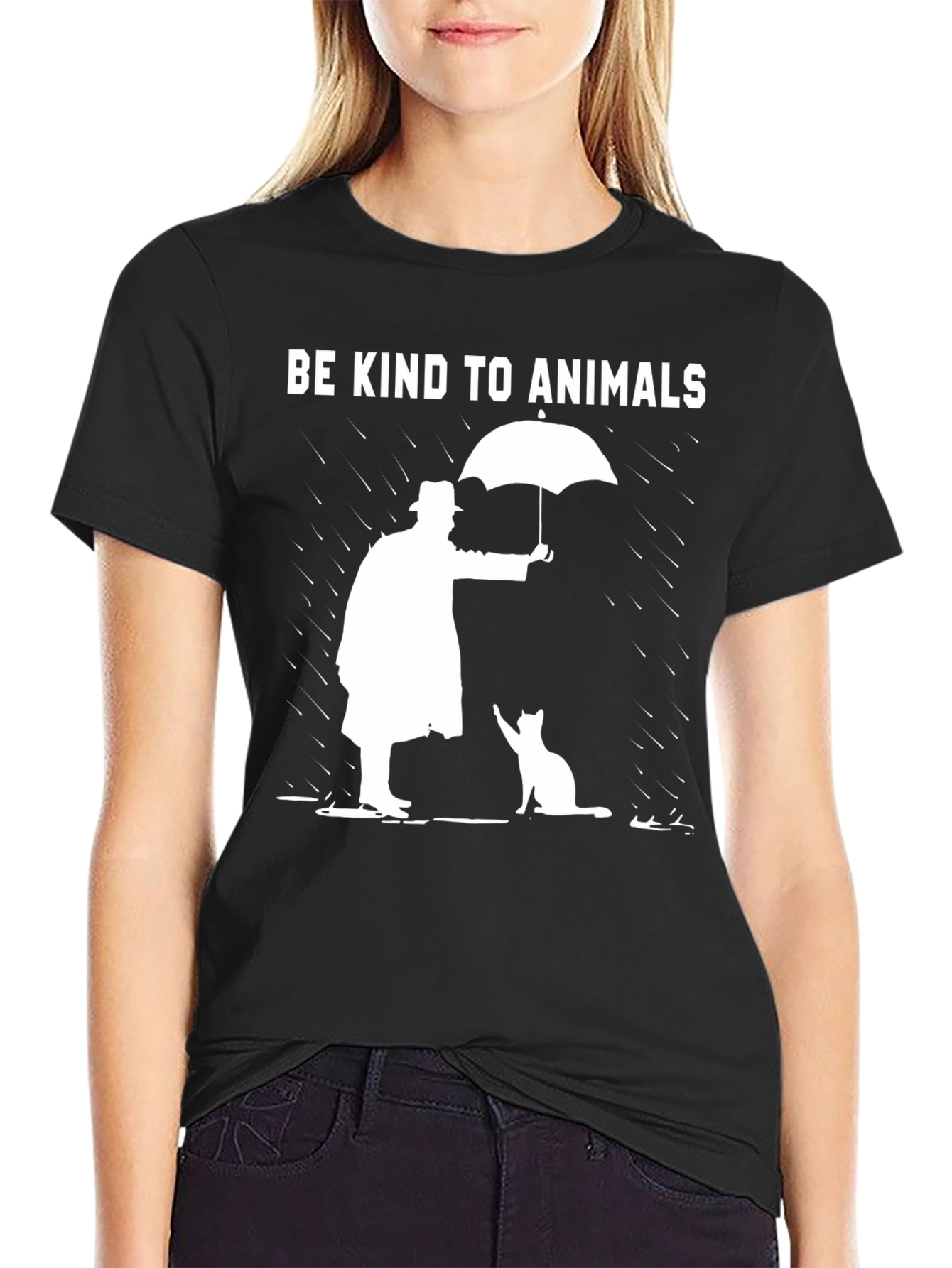 Be Kind to Animals Graphic Tee - Black T-Shirt