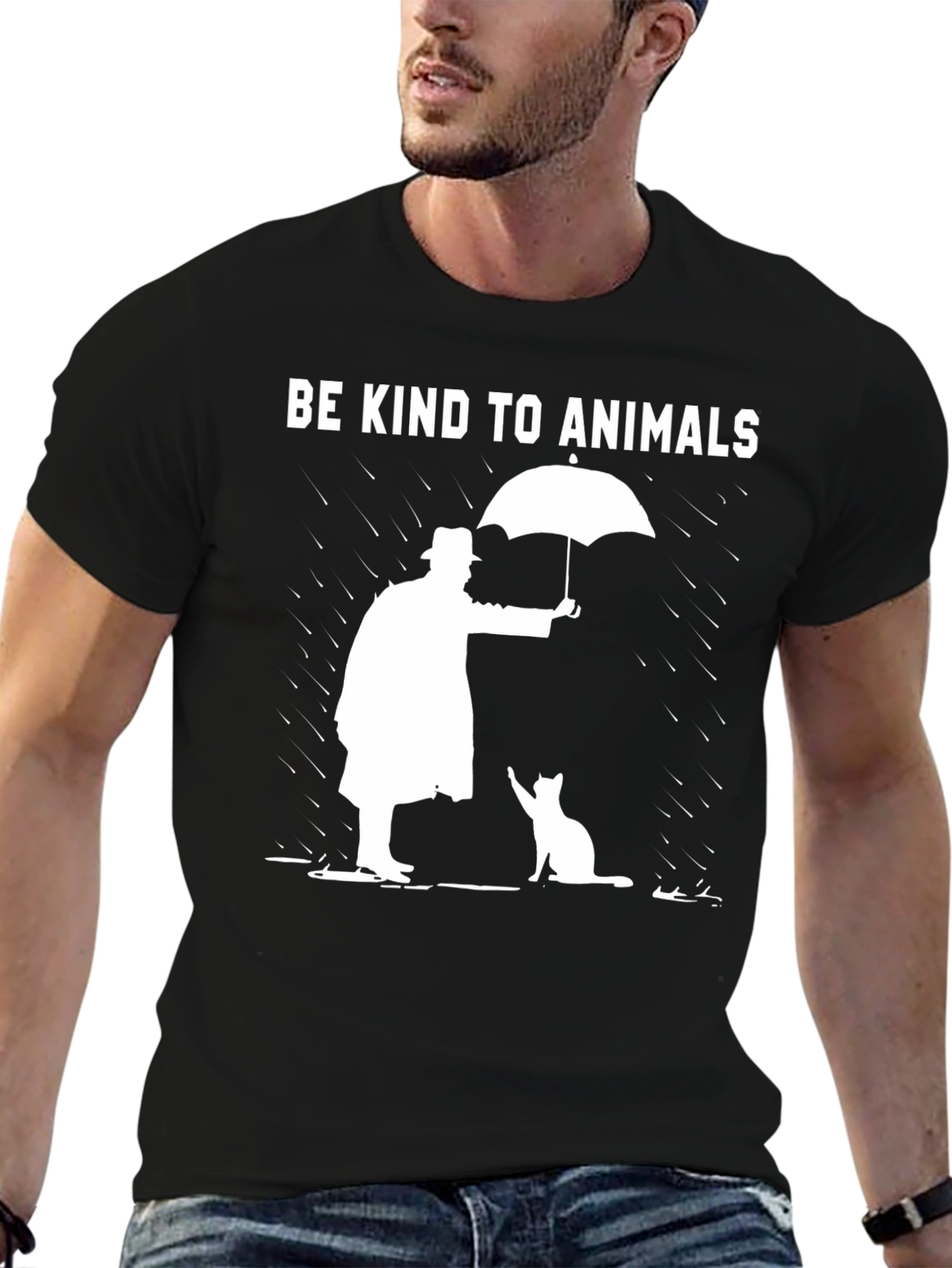 Be Kind to Animals Graphic Tee - Black T-Shirt