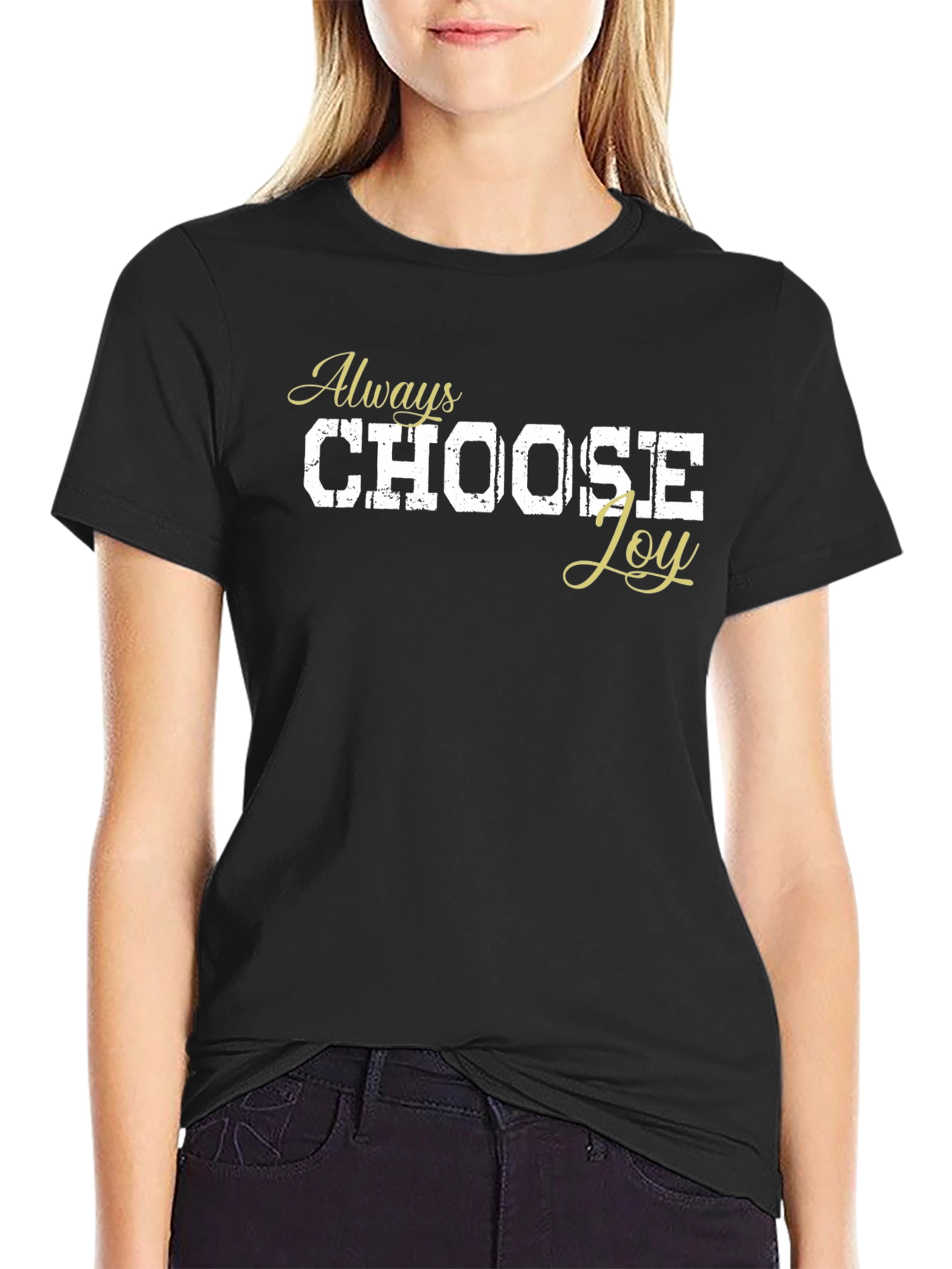 Always Choose Joy Black Graphic T-Shirt