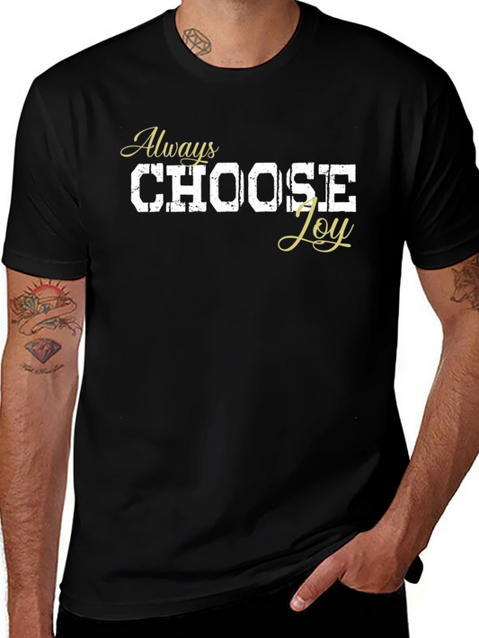 Always Choose Joy Black Graphic T-Shirt