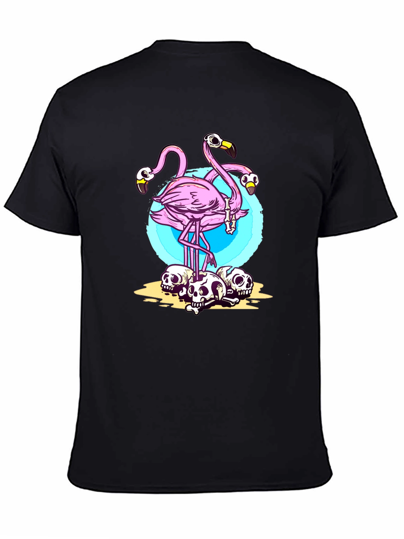 Flamingo Skull Graphic Tee - Unique Design