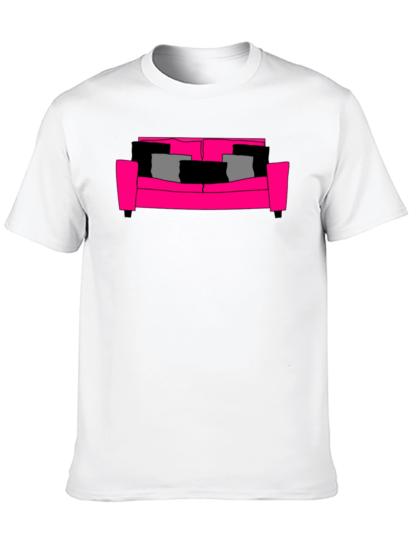 Pink Couch Graphic T-Shirt - Stylish & Comfortable