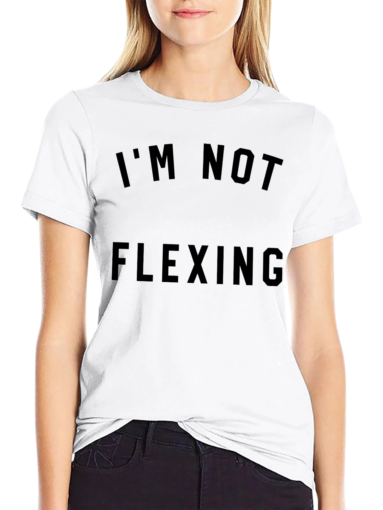 Mens Im Not Flexing Graphic Tee - Black