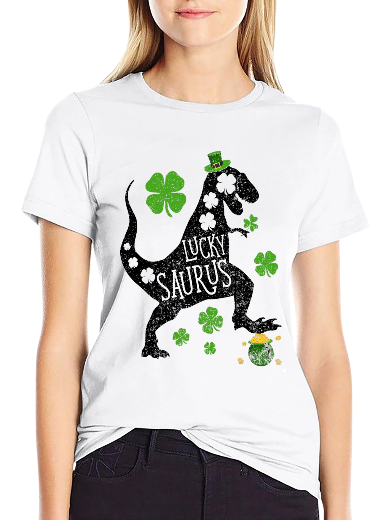 Lucky Saurus St. Patricks Day Graphic Tee
