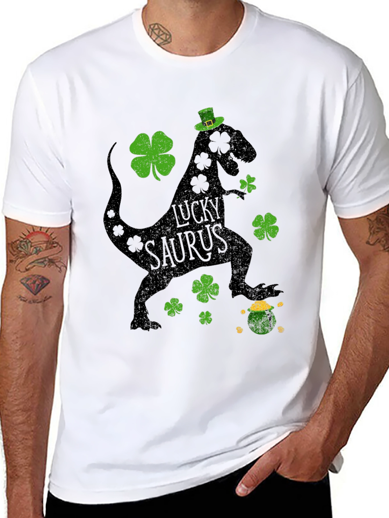 Lucky Saurus St. Patricks Day Graphic Tee