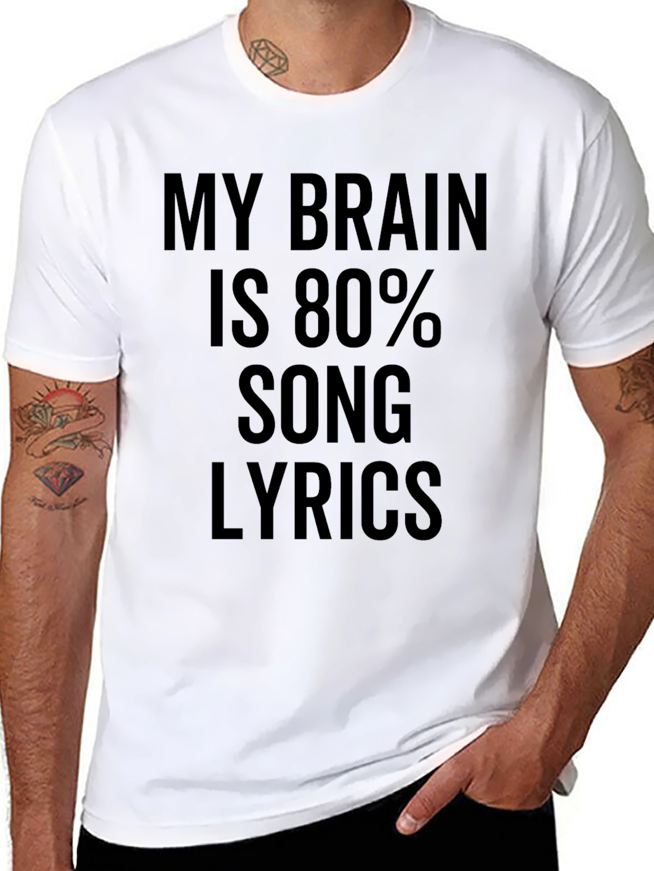 My Brain is 80% Song Lyrics Funny T-Shirt