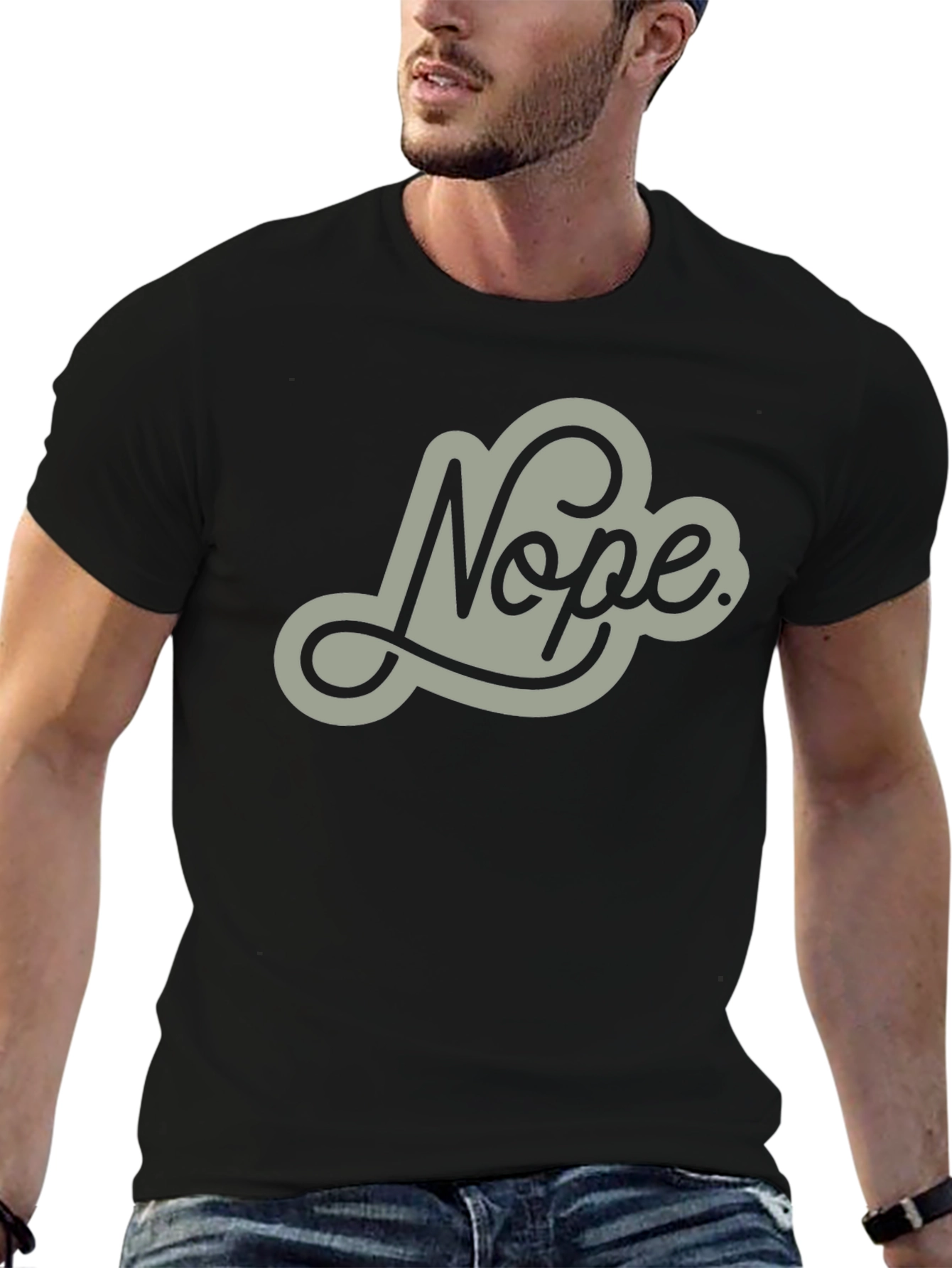 Nope Graphic Tee - Mens Casual Crew Neck T-Shirt