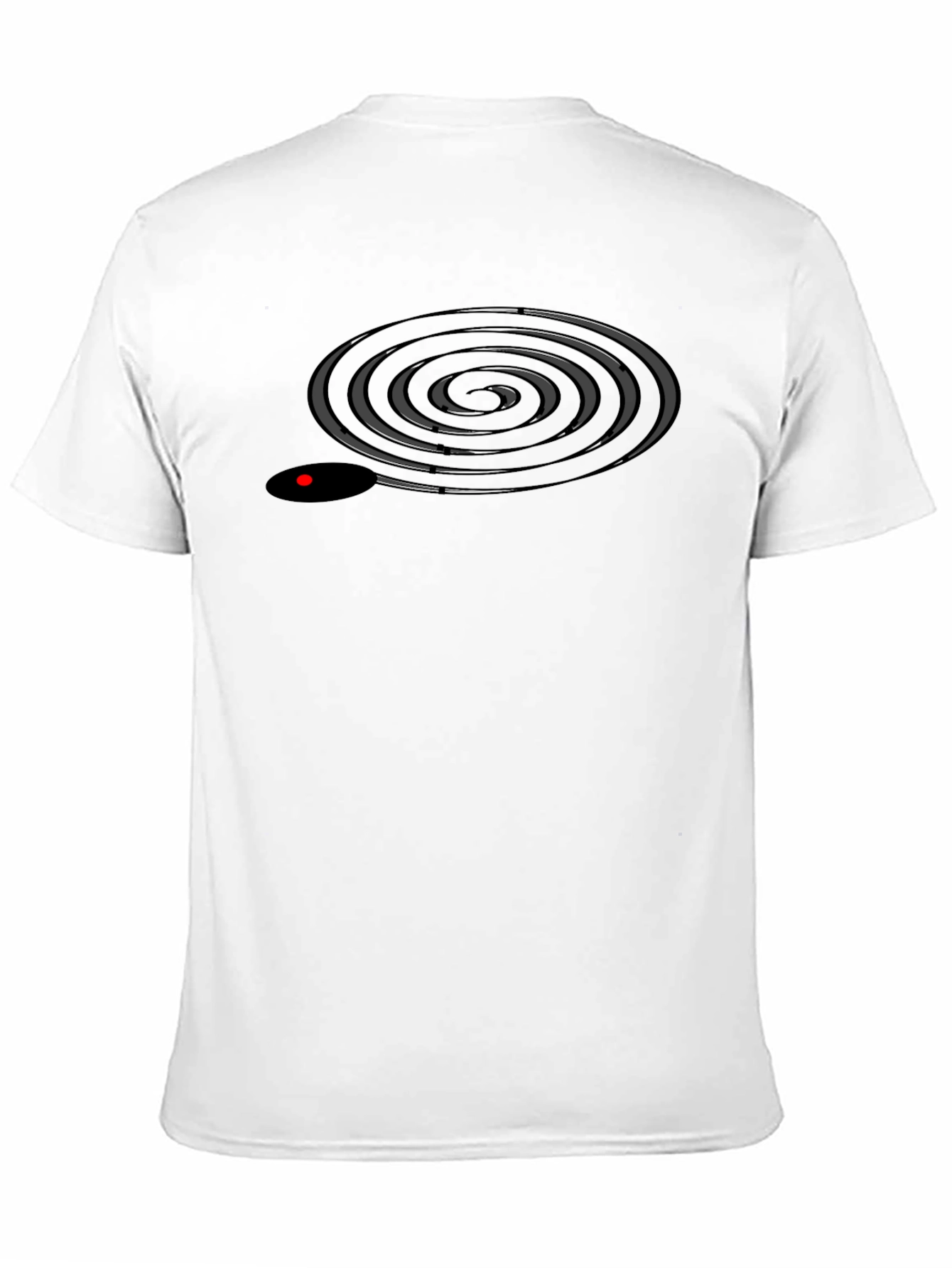 Mens Black T-Shirt with Spiral Design