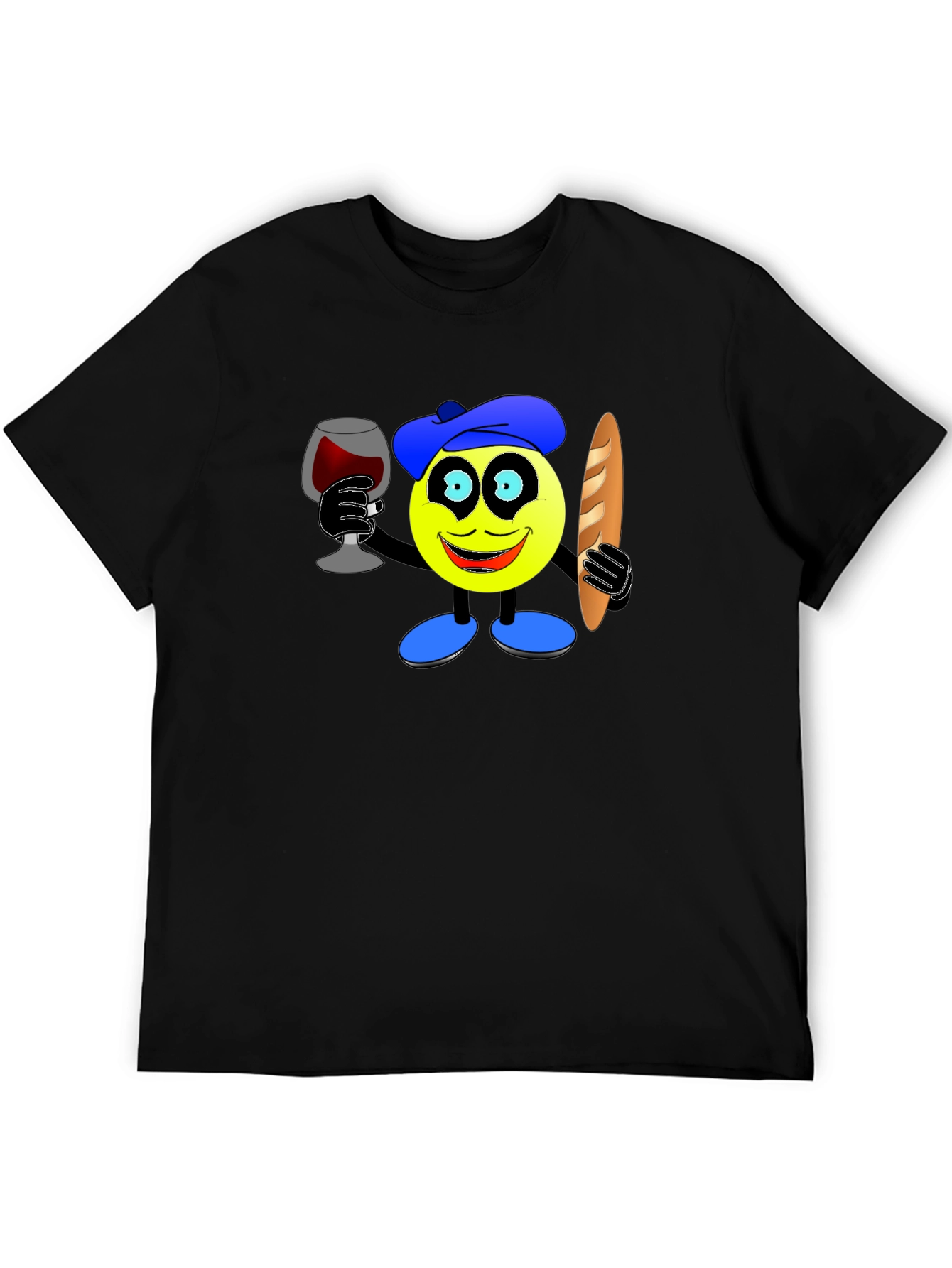French Emoji T-Shirt - Wine & Baguette