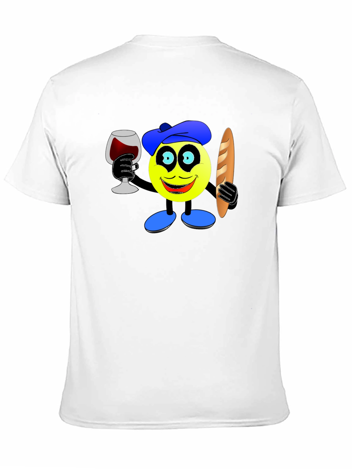 French Emoji T-Shirt - Wine & Baguette