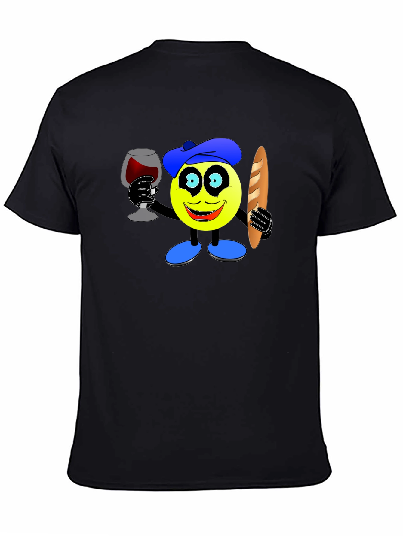 French Emoji T-Shirt - Wine & Baguette