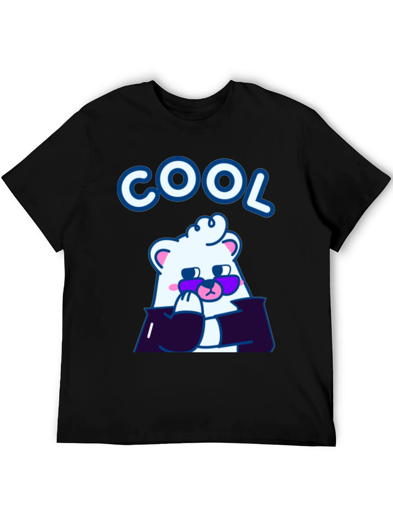 Cool Bear Graphic Tee - Stylish Black Cotton T-Shirt