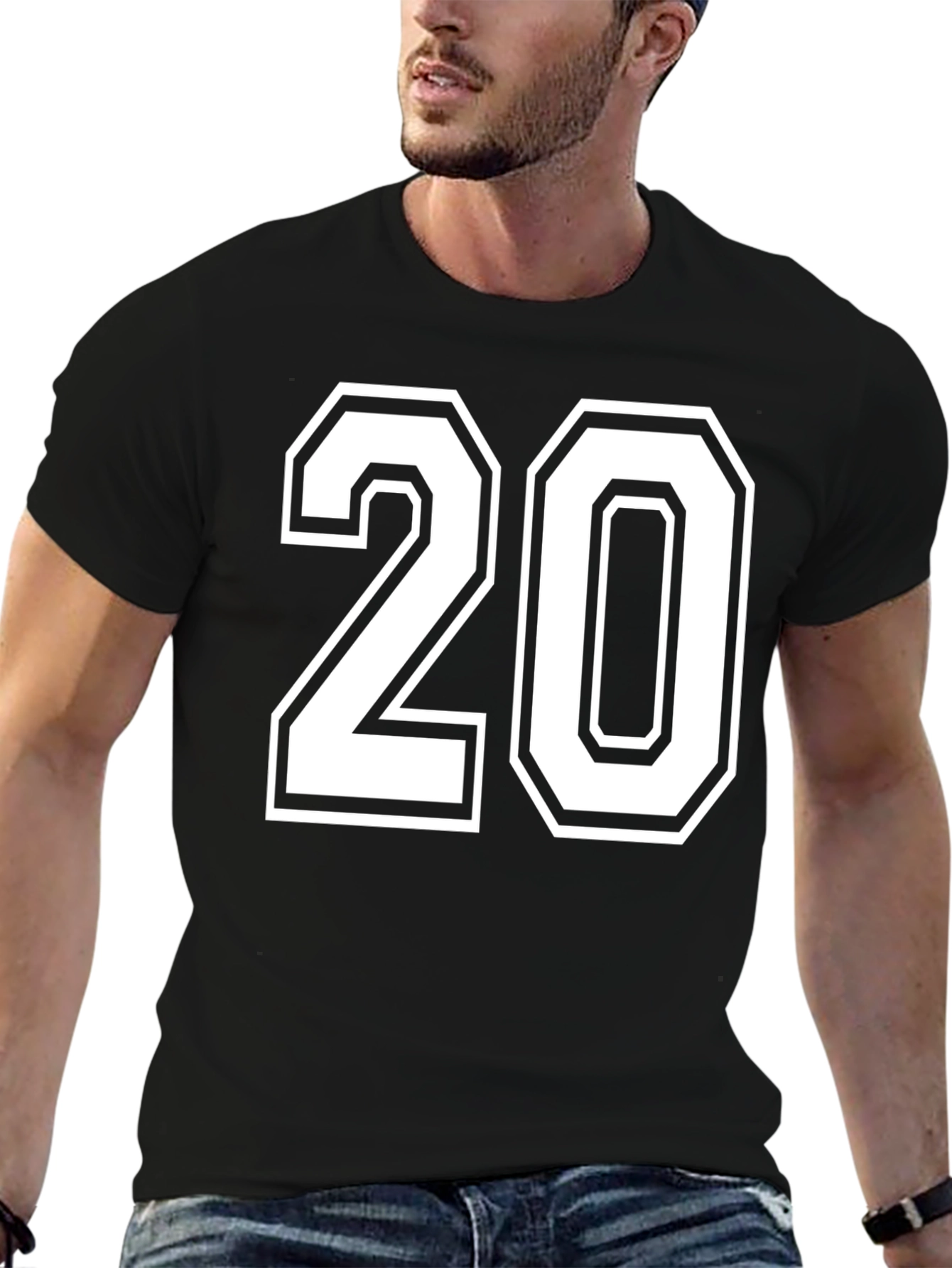 Varsity Number 20 Black T-Shirt