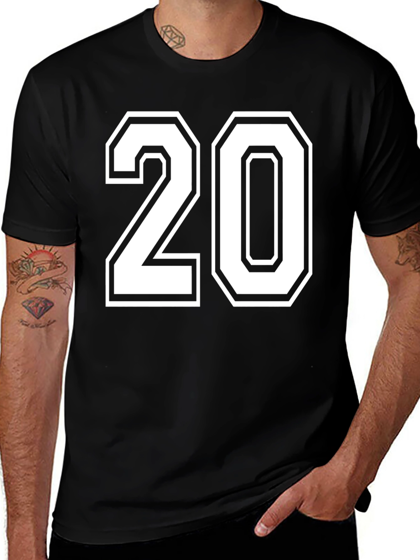 Varsity Number 20 Black T-Shirt