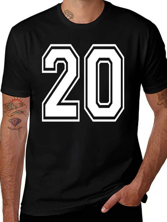 Varsity Number 20 Black T-Shirt