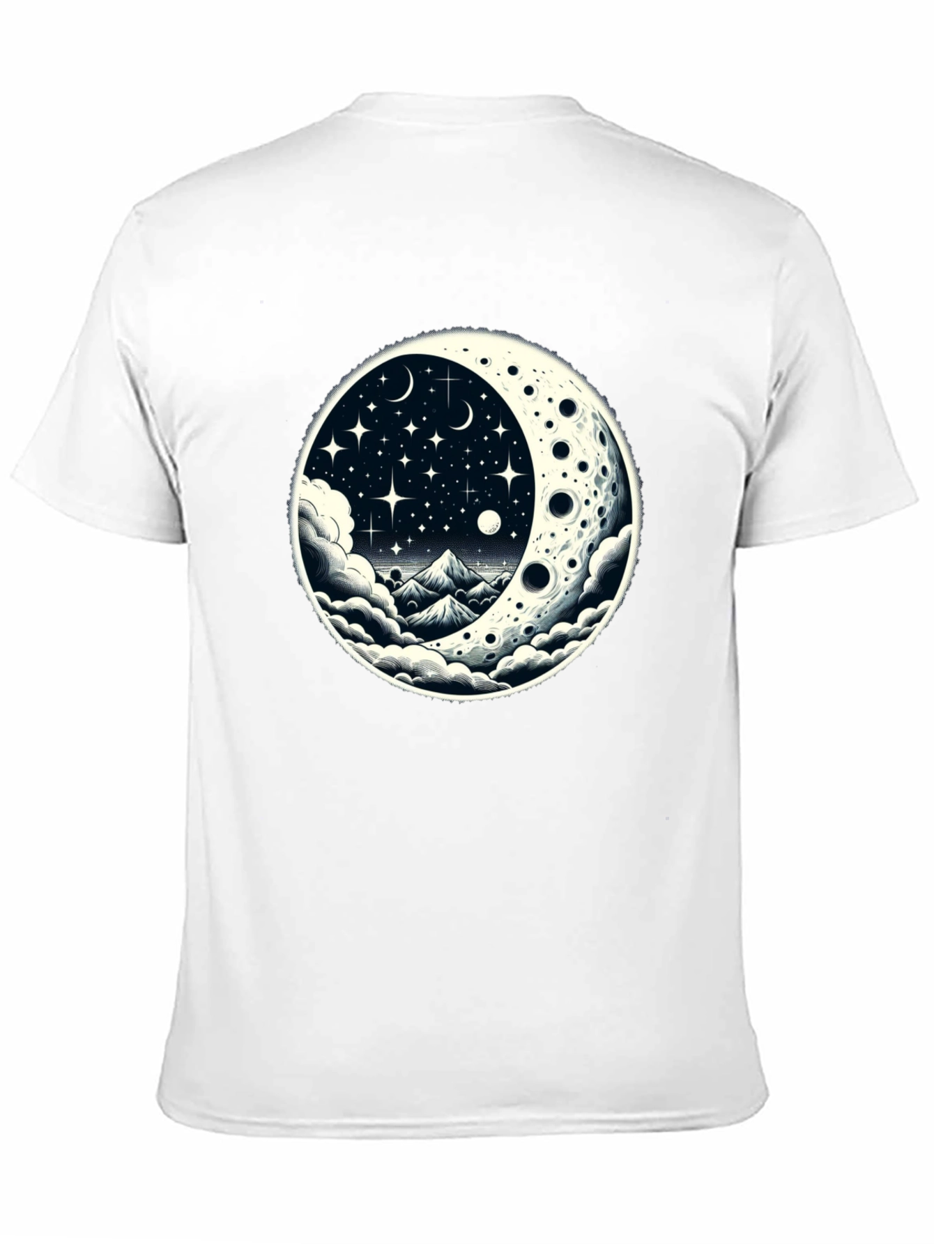 Celestial Moonscape Graphic Tee - Black