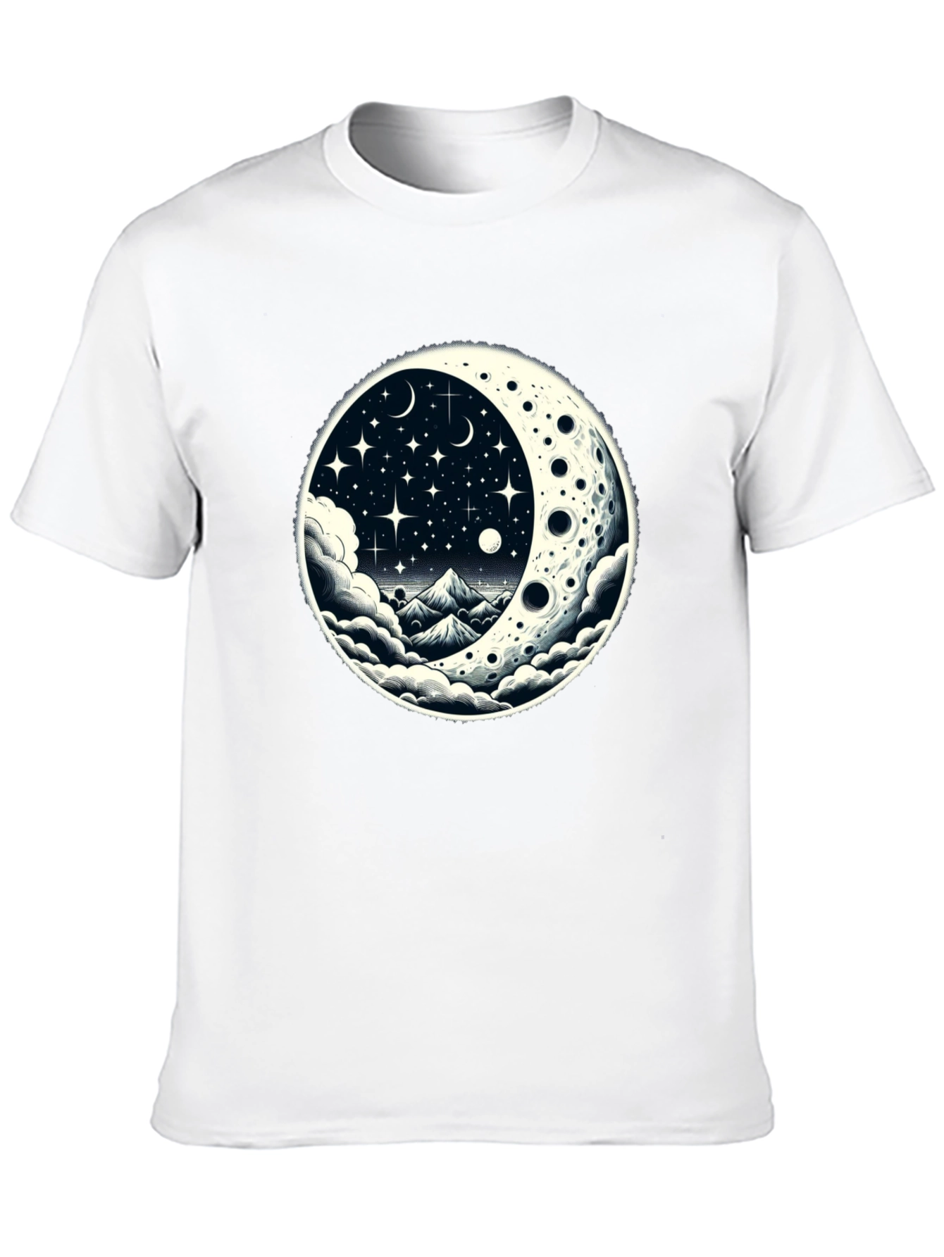 Celestial Moonscape Graphic Tee - Black