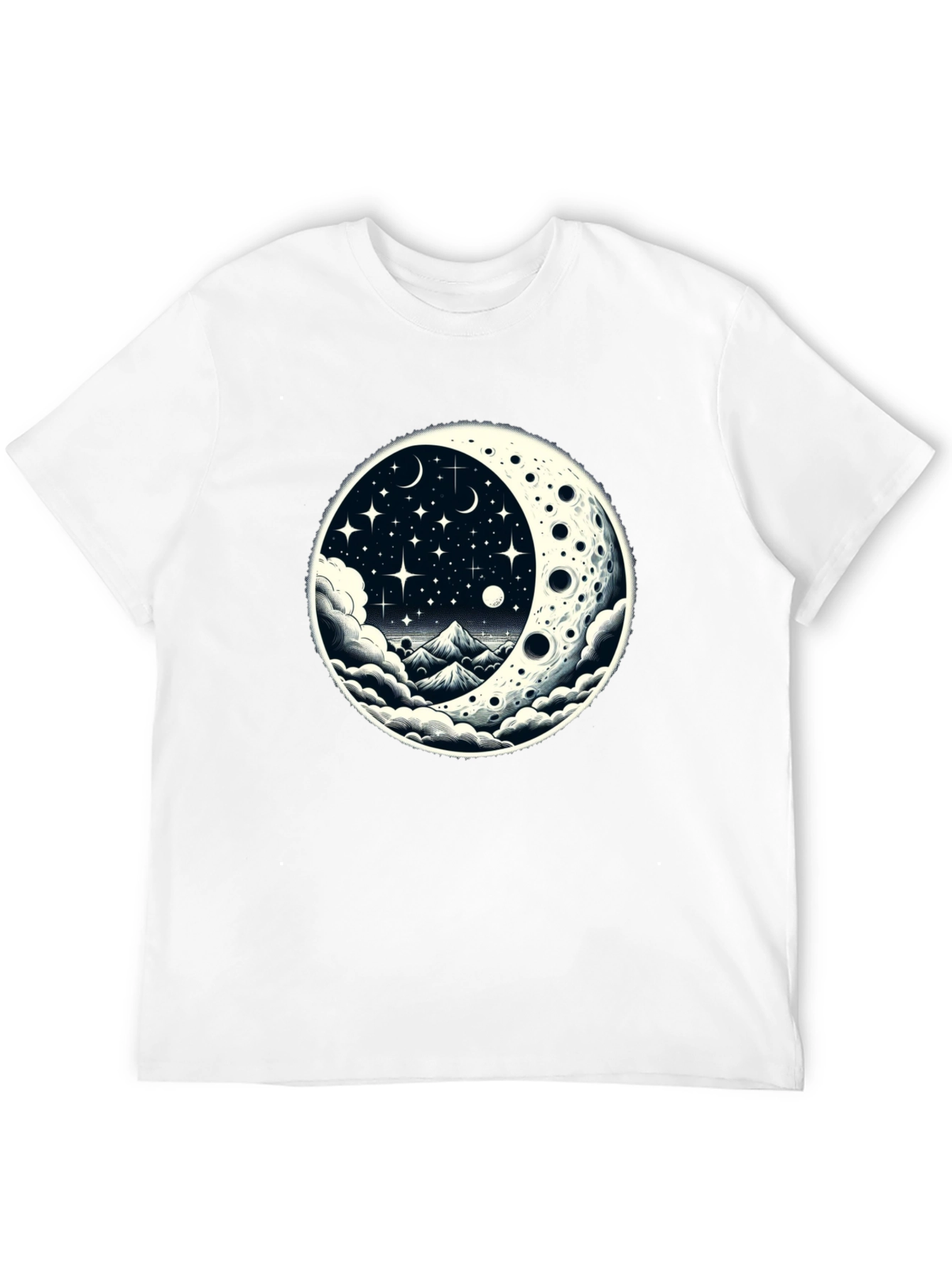 Celestial Moonscape Graphic Tee - Black