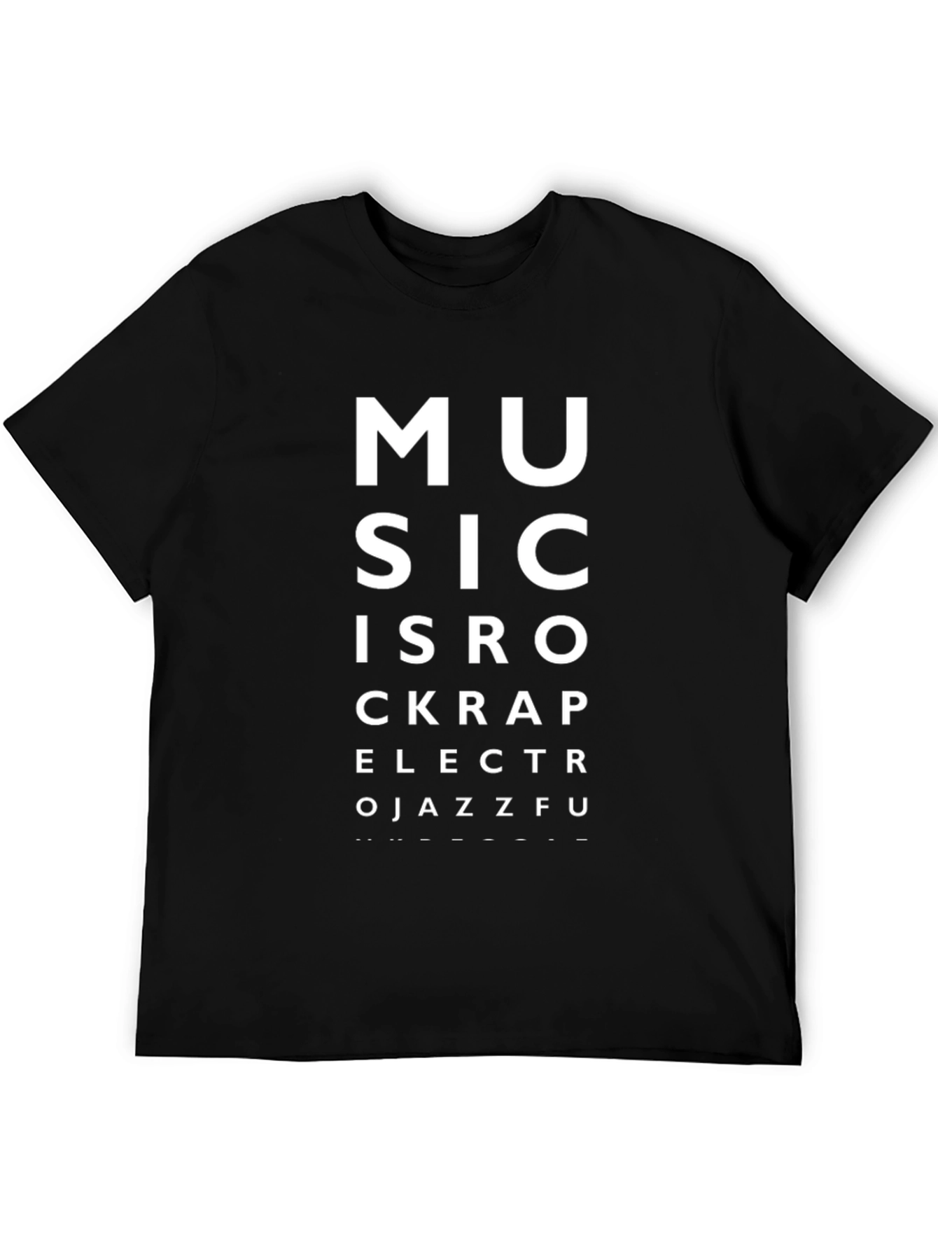 Music Eye Chart Black T-Shirt