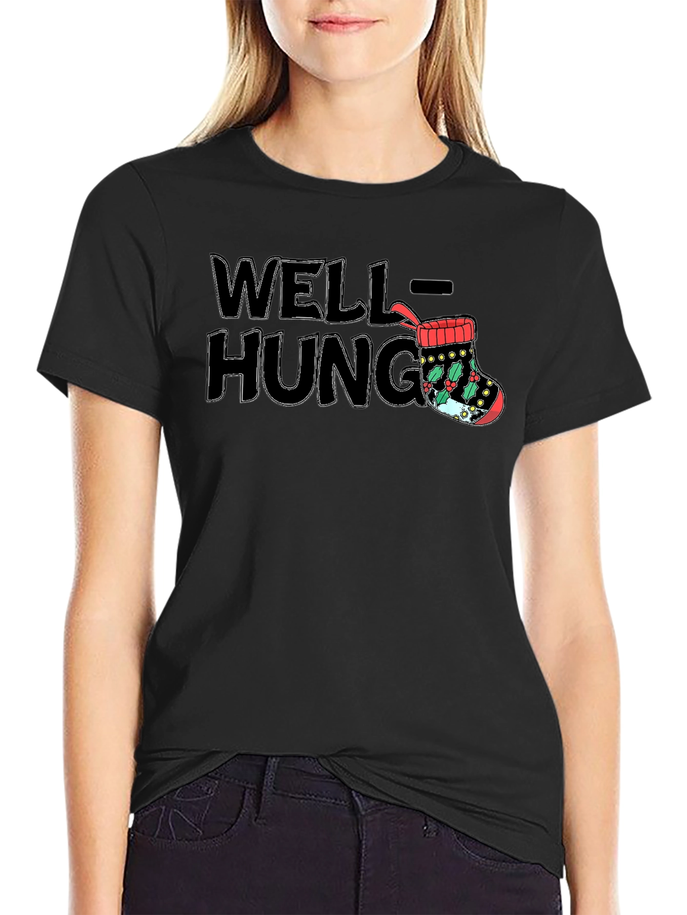 Well-Hung Christmas Stocking T-Shirt