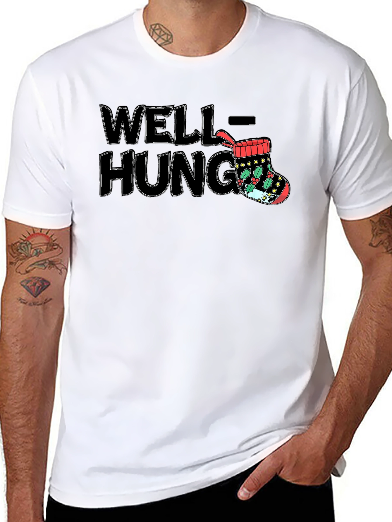 Well-Hung Christmas Stocking T-Shirt