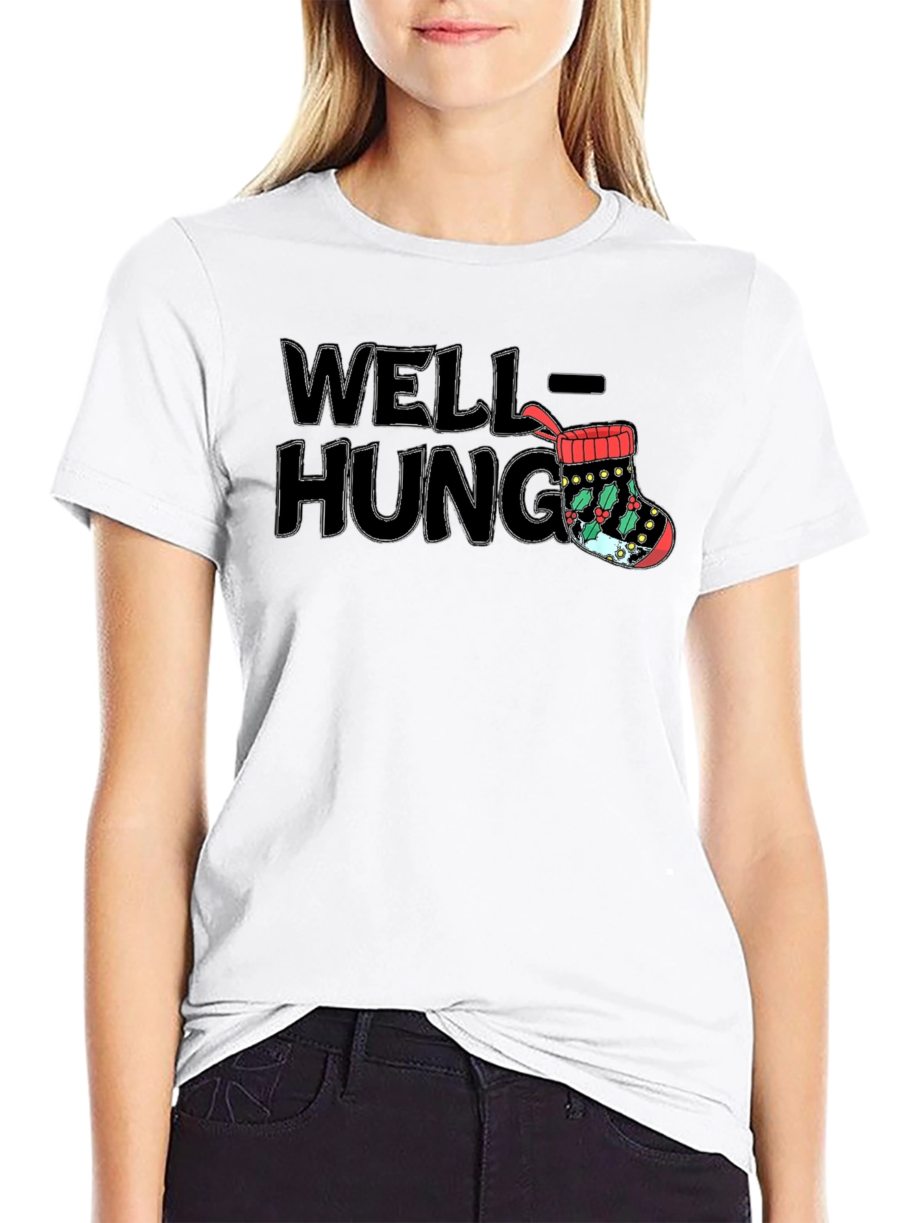 Well-Hung Christmas Stocking T-Shirt