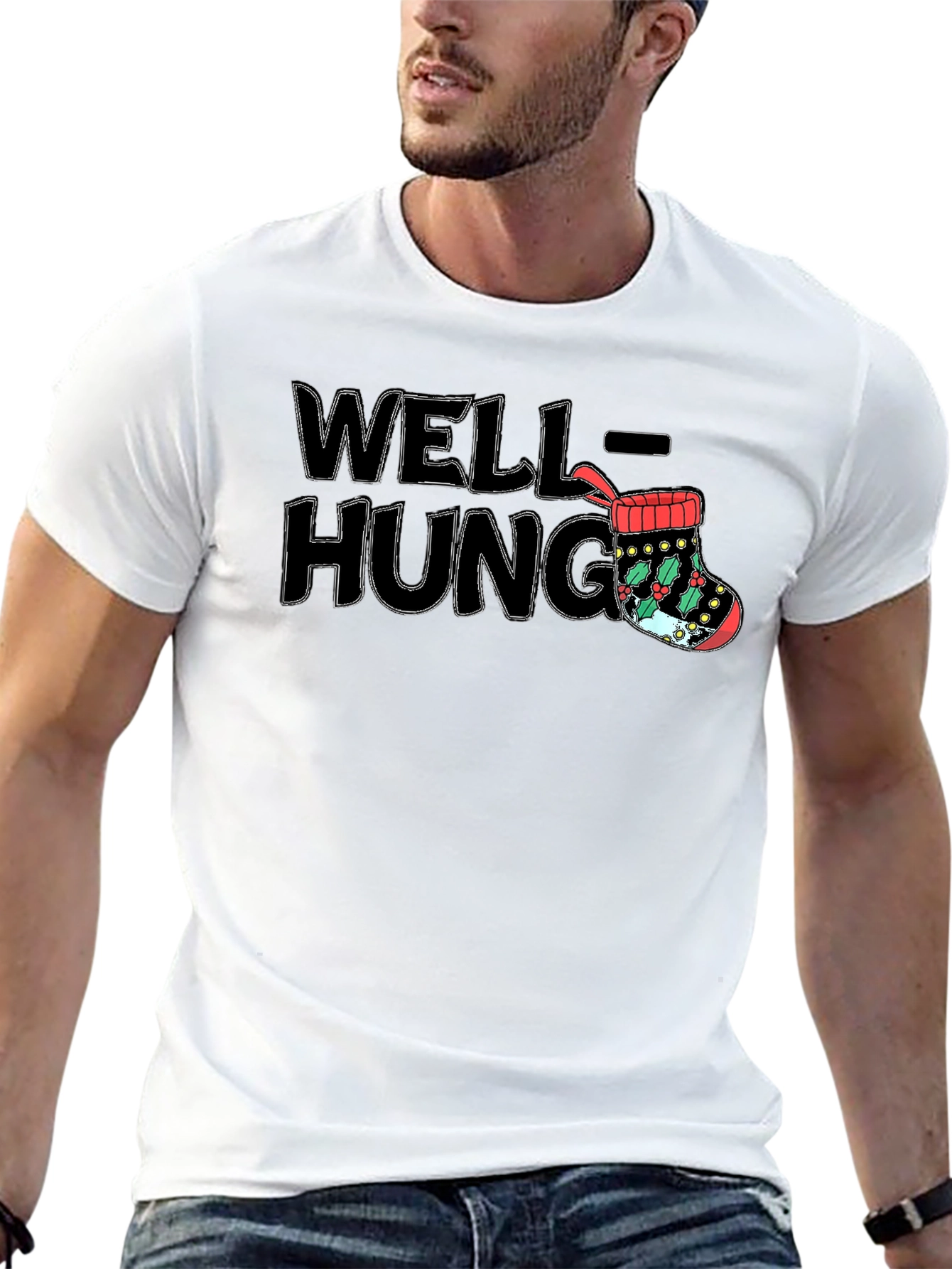 Well-Hung Christmas Stocking T-Shirt