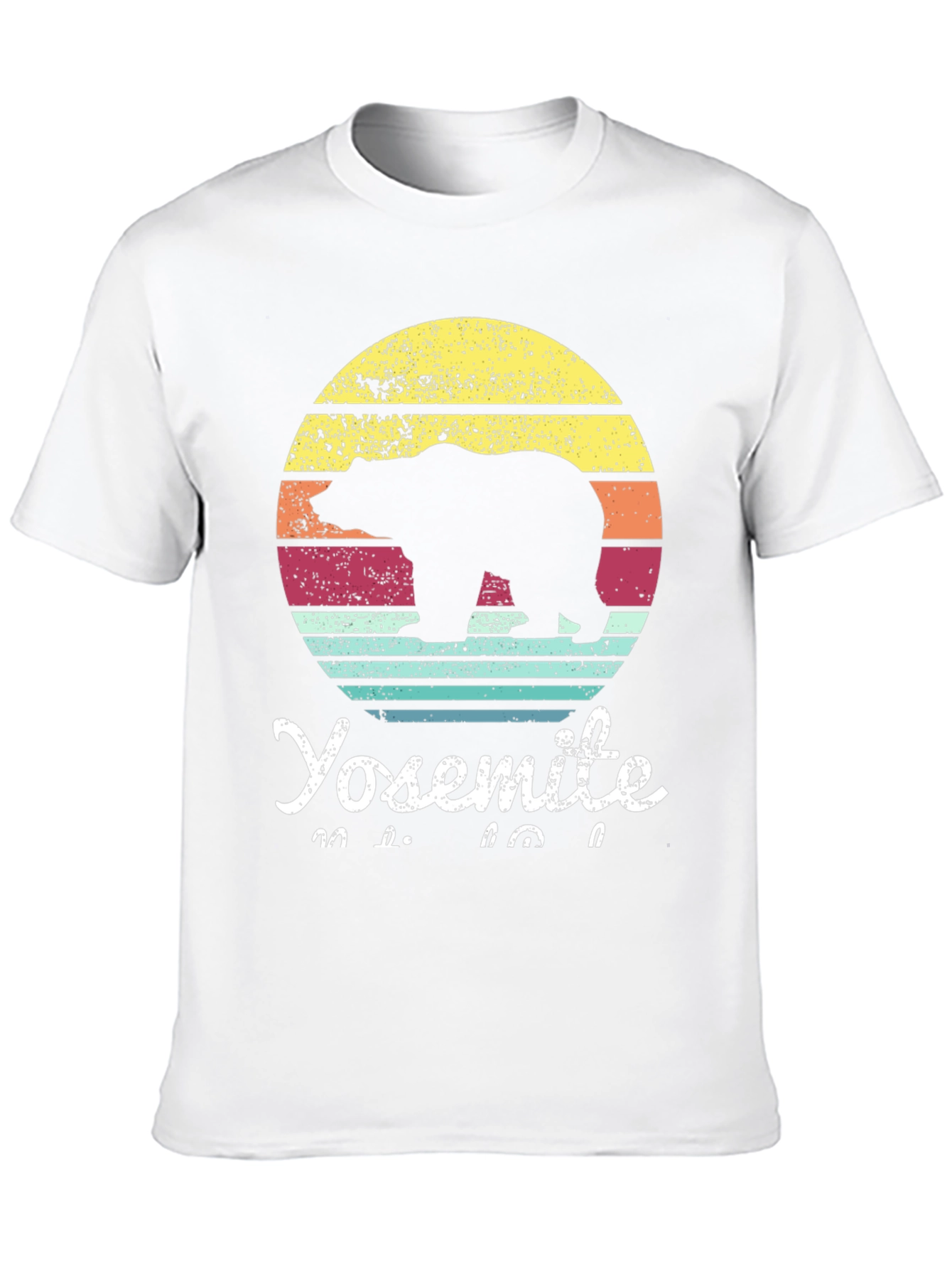 Yosemite Bear Sunset Graphic Tee - Retro Style