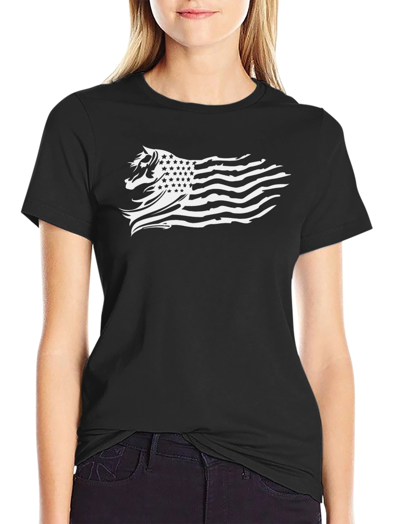 American Horse Flag Graphic T-Shirt