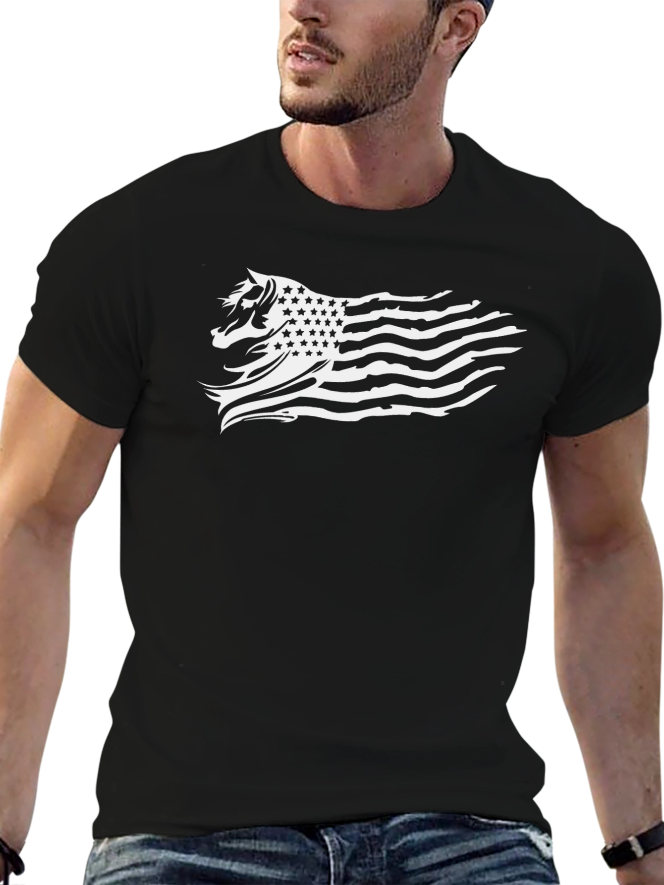 American Horse Flag Graphic T-Shirt