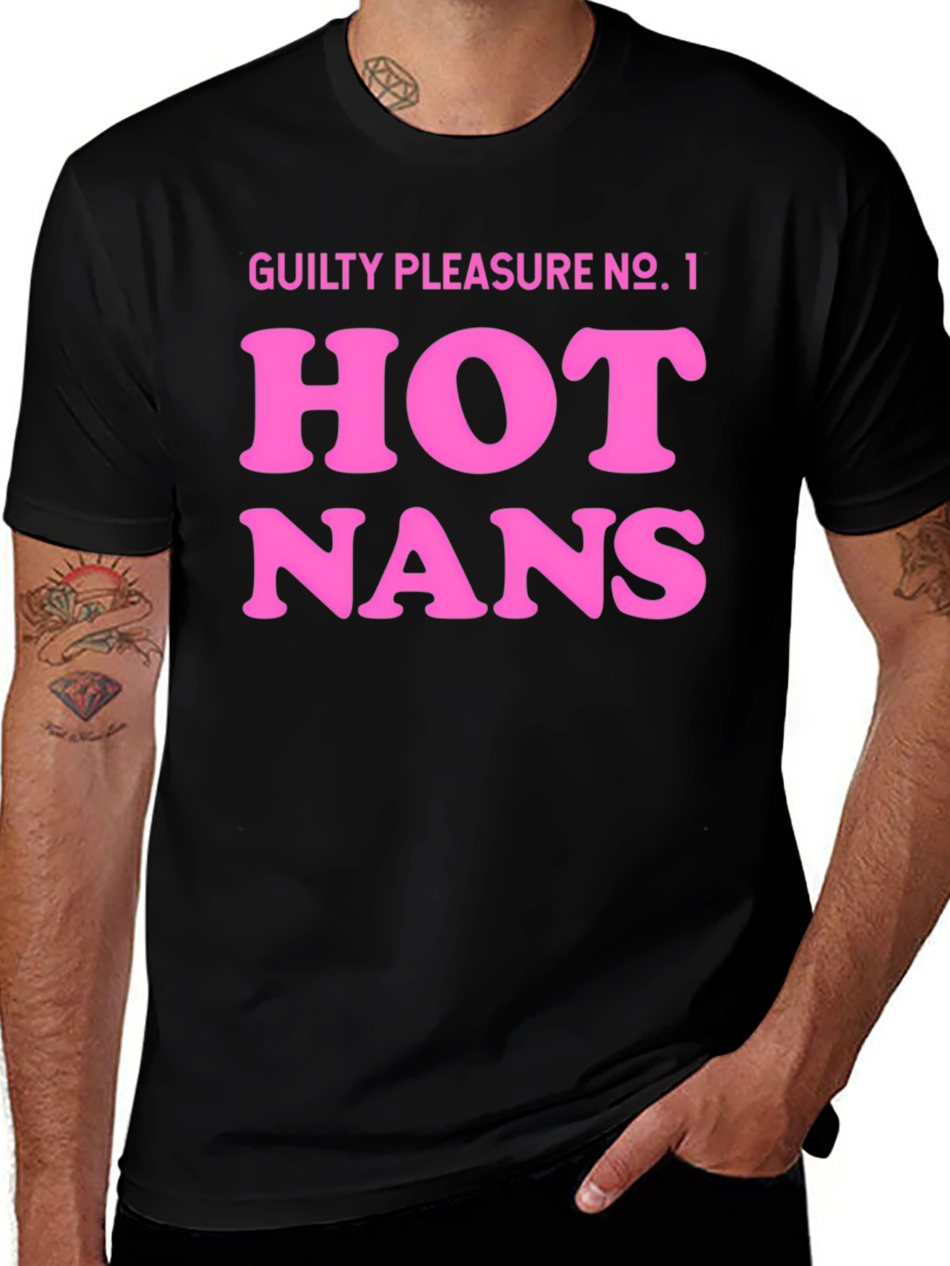 Guilty Pleasure Hot Nans T-Shirt - Black