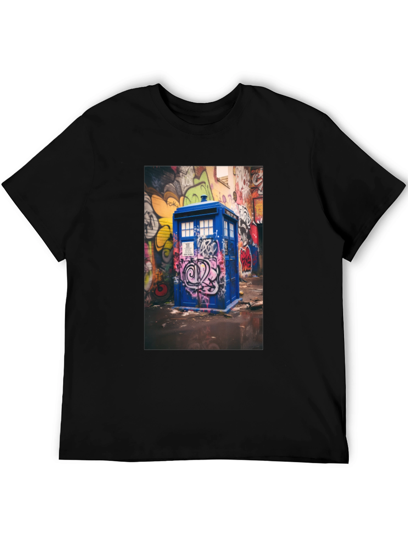 Dr. Who Graffiti T-Shirt - Black