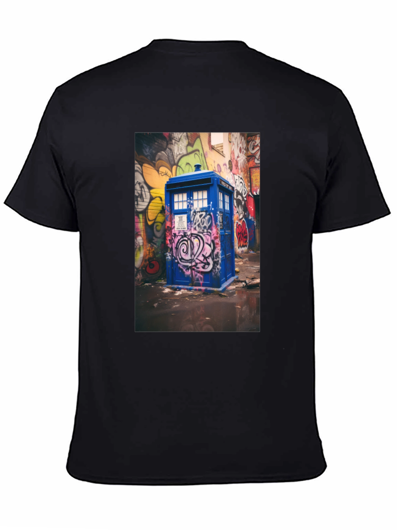 Dr. Who Graffiti T-Shirt - Black