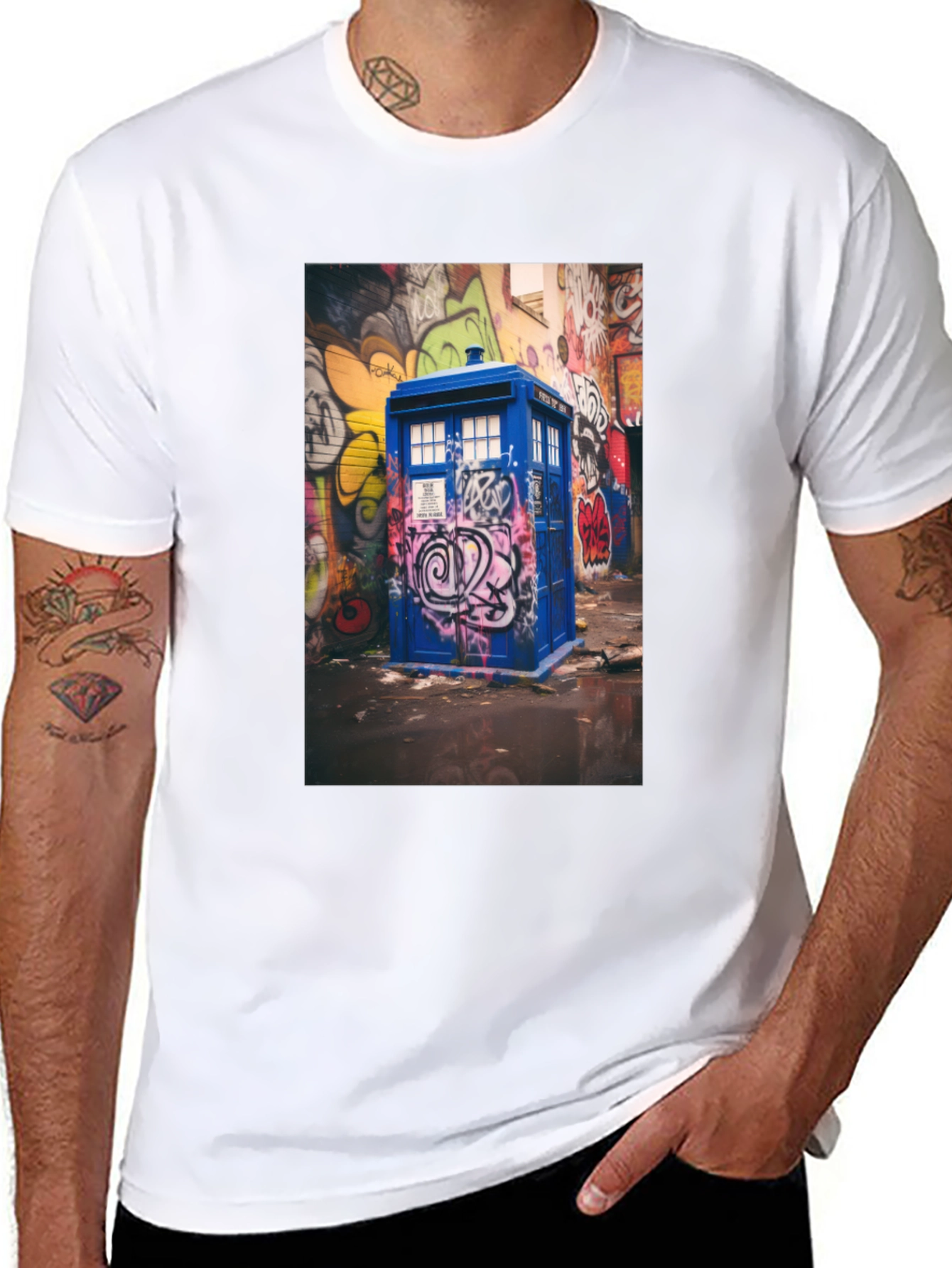 Dr. Who Graffiti T-Shirt - Black