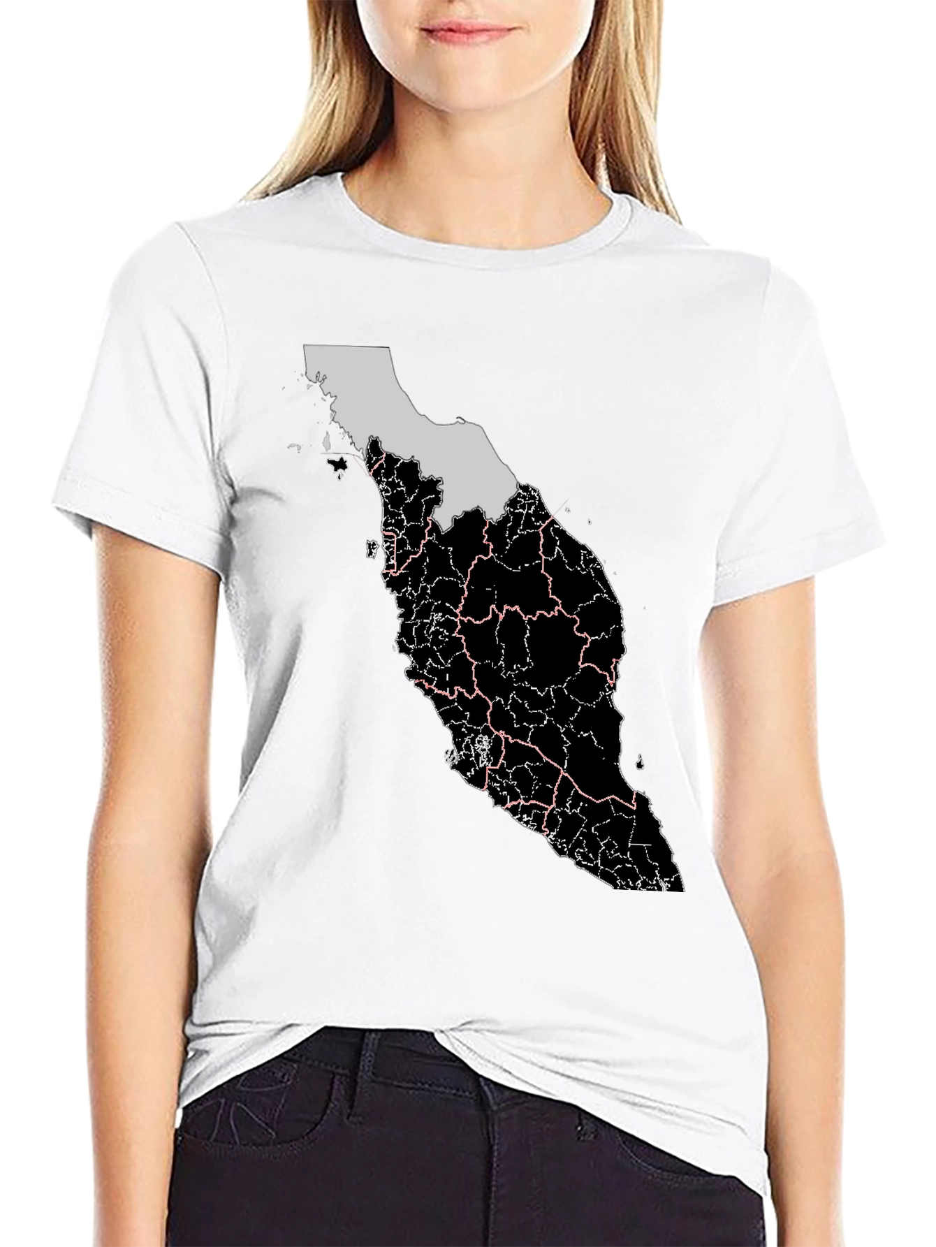 Malaysia Map T-Shirt - Black Graphic Tee