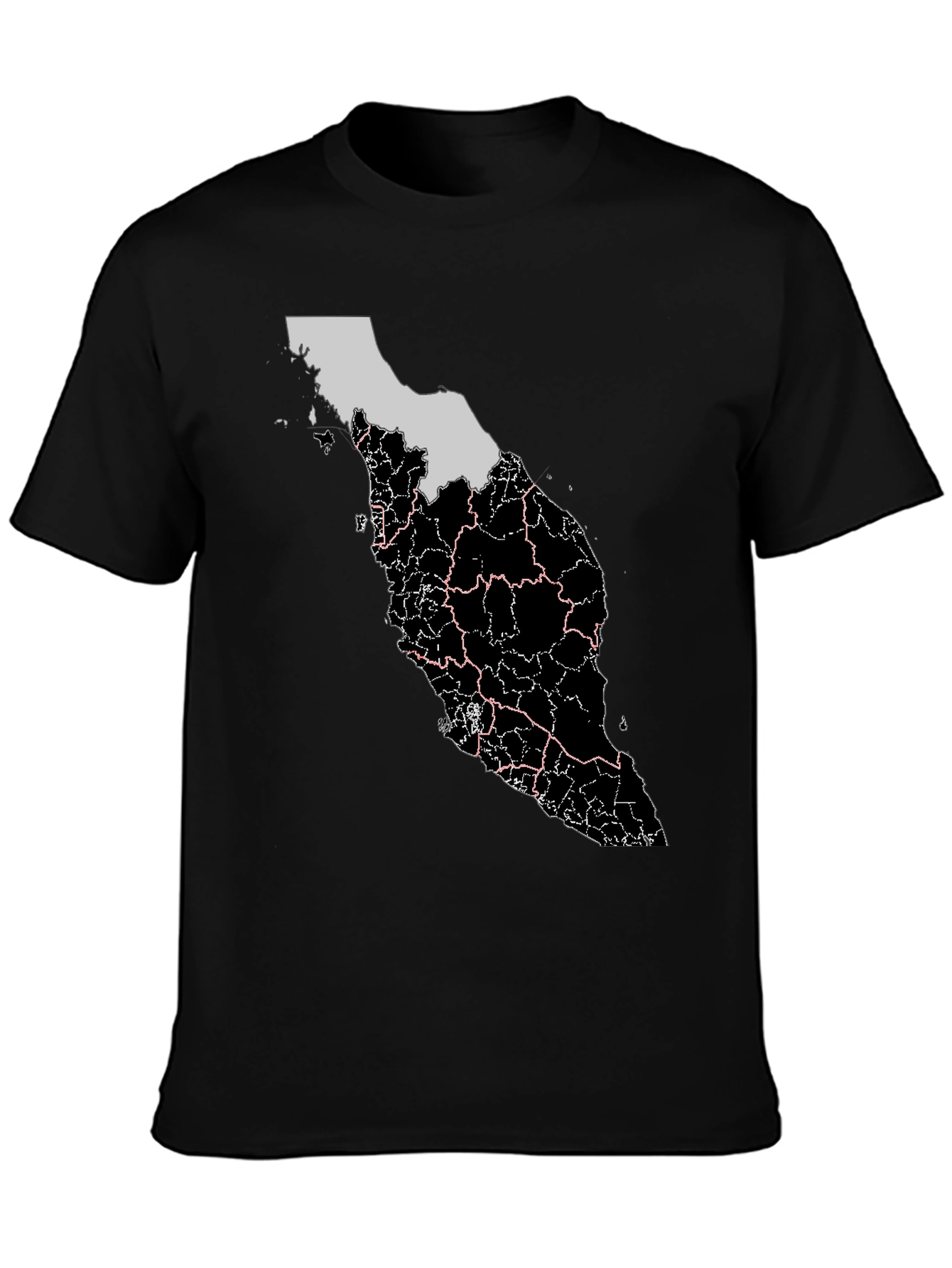 Malaysia Map T-Shirt - Black Graphic Tee
