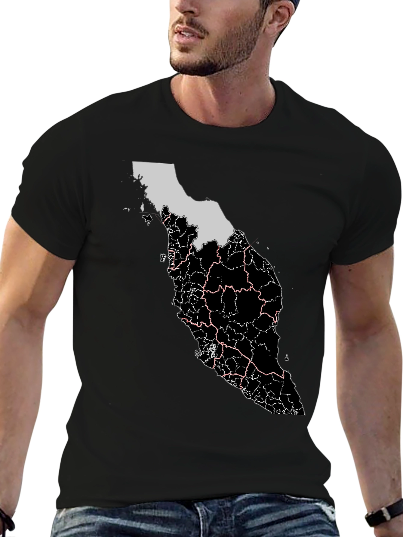 Malaysia Map T-Shirt - Black Graphic Tee