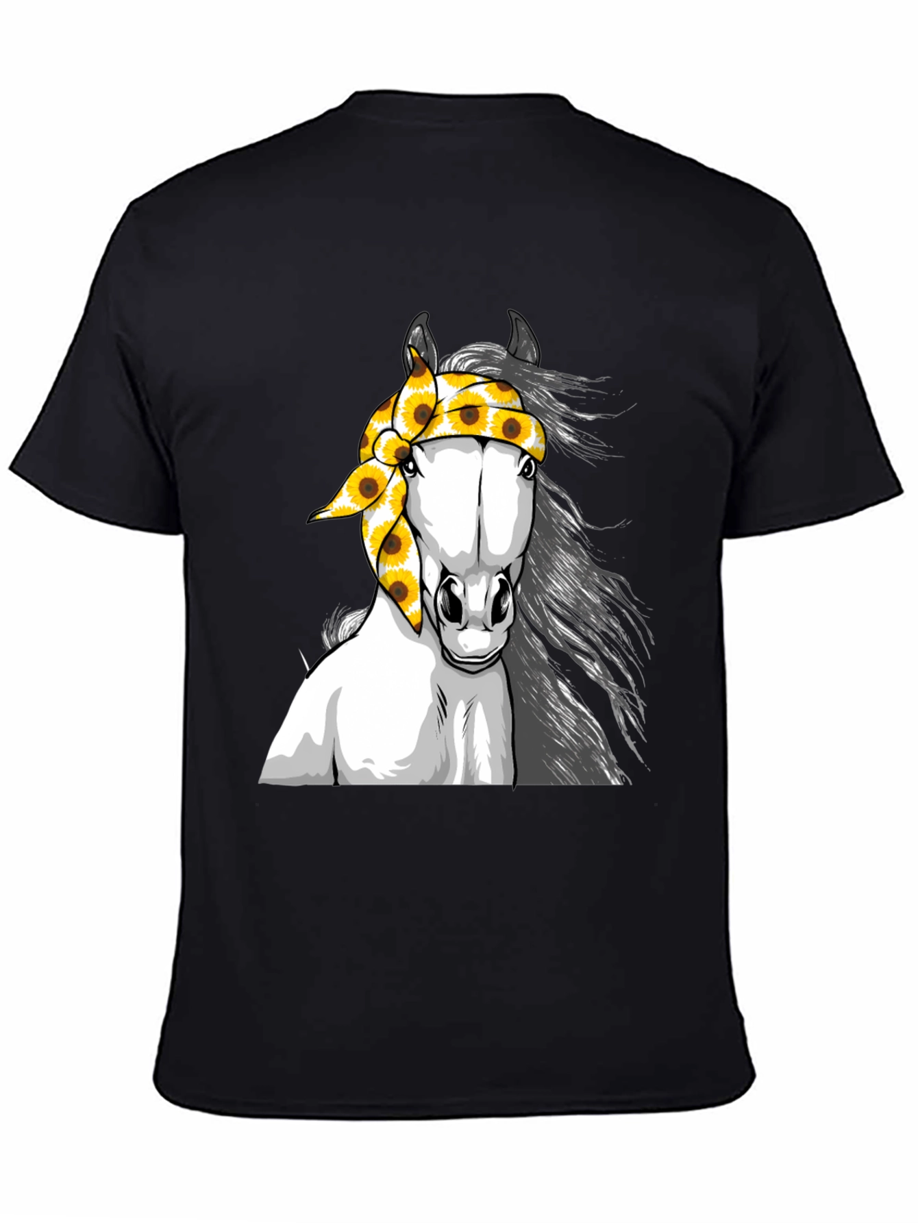 Horse Sunflower Bandana Graphic Tee