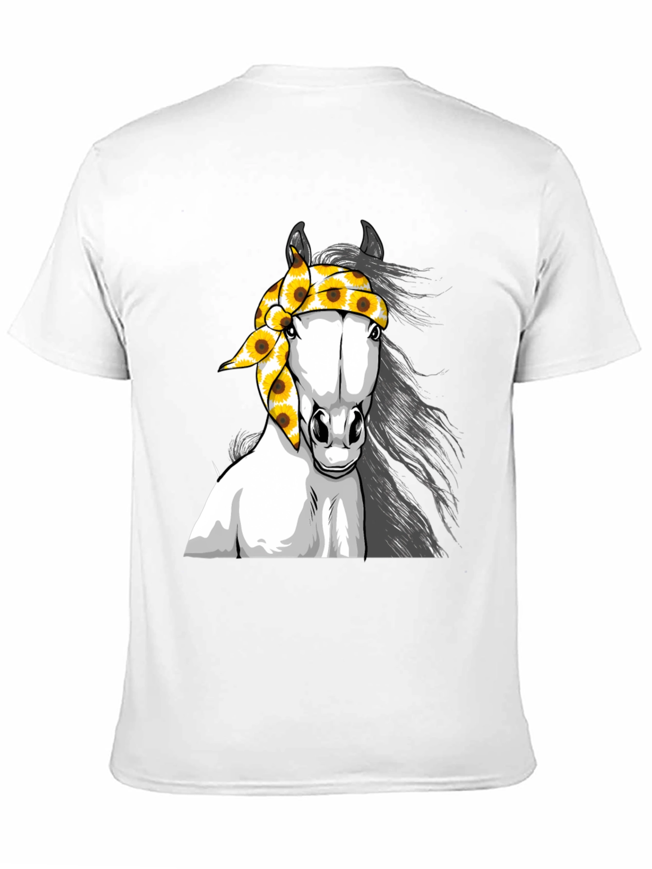 Horse Sunflower Bandana Graphic Tee
