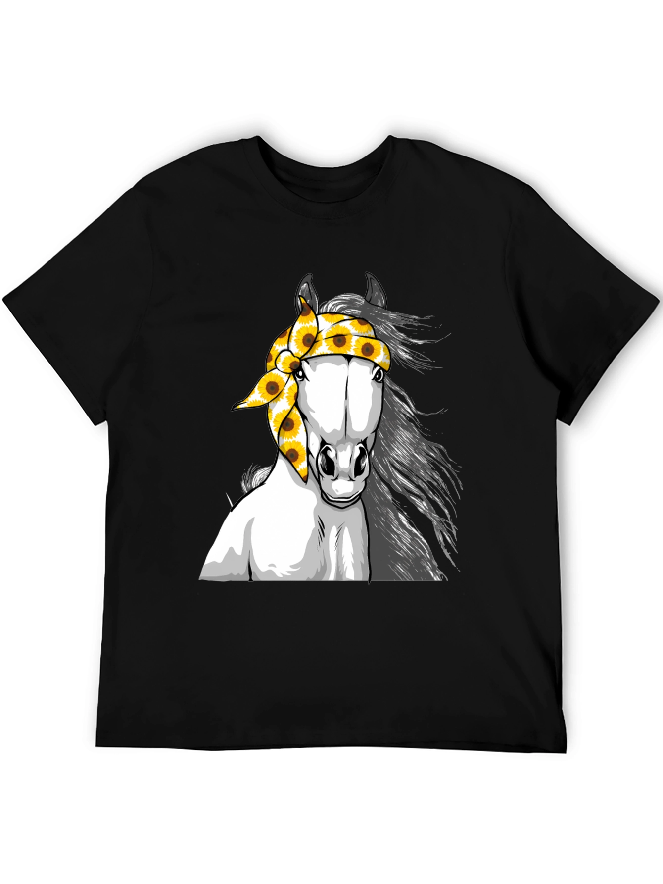 Horse Sunflower Bandana Graphic Tee